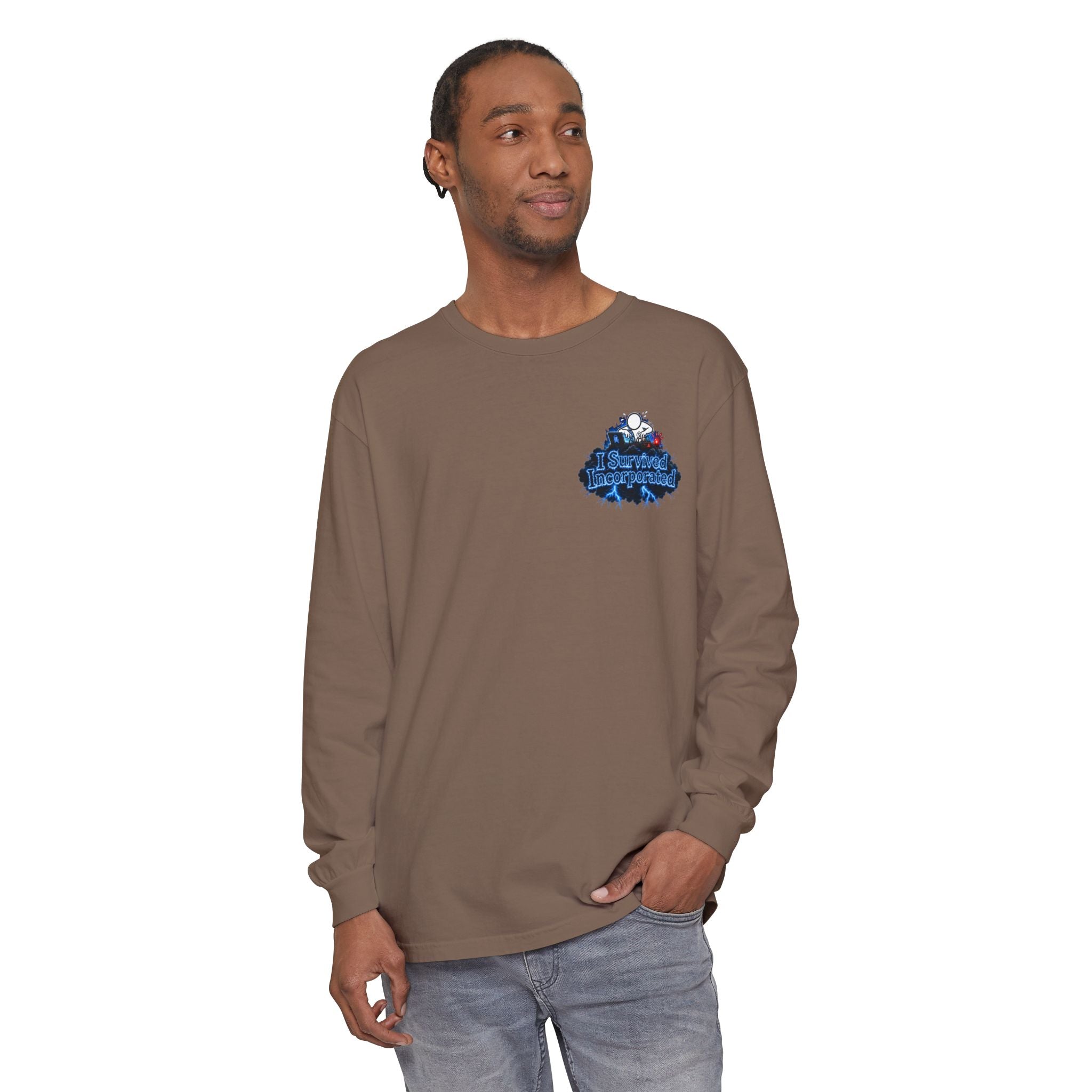 I Survived 2020 — "Please Stand By" Test Pattern Tee Lockdown Edition Summer Exclusive Unisex Garment-Dyed Long Sleeve T-Shirt