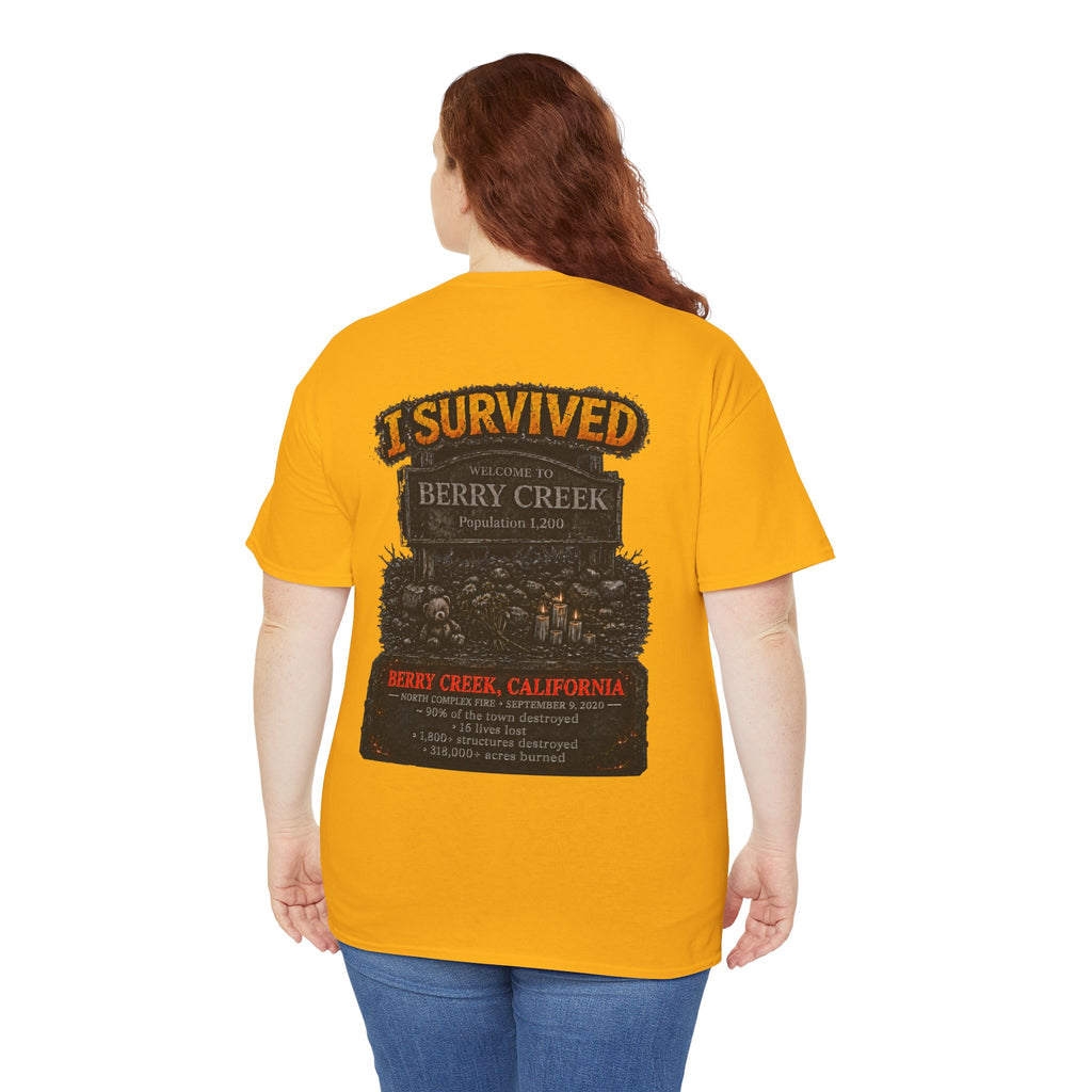 I Survived 2020 — Director's Cut S2:E1 "Berry Creek" | Wildfire Edition Memorial Unisex Heavy Cotton Tee