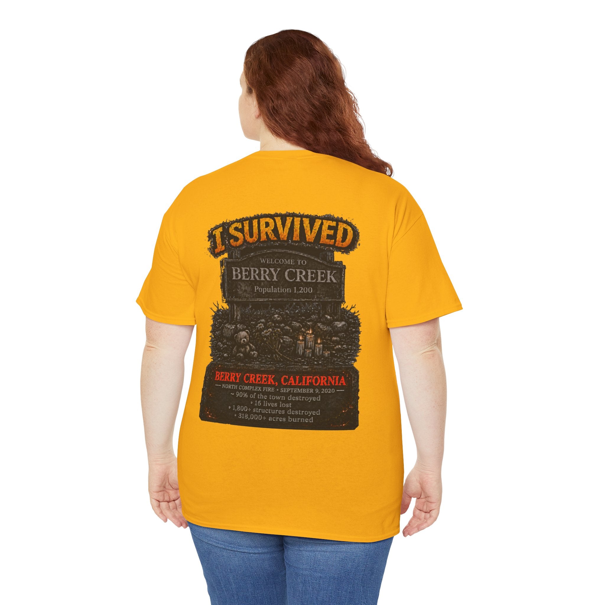 I Survived 2020 — Director's Cut S2:E1 "Berry Creek" | Wildfire Edition Memorial Unisex Heavy Cotton Tee