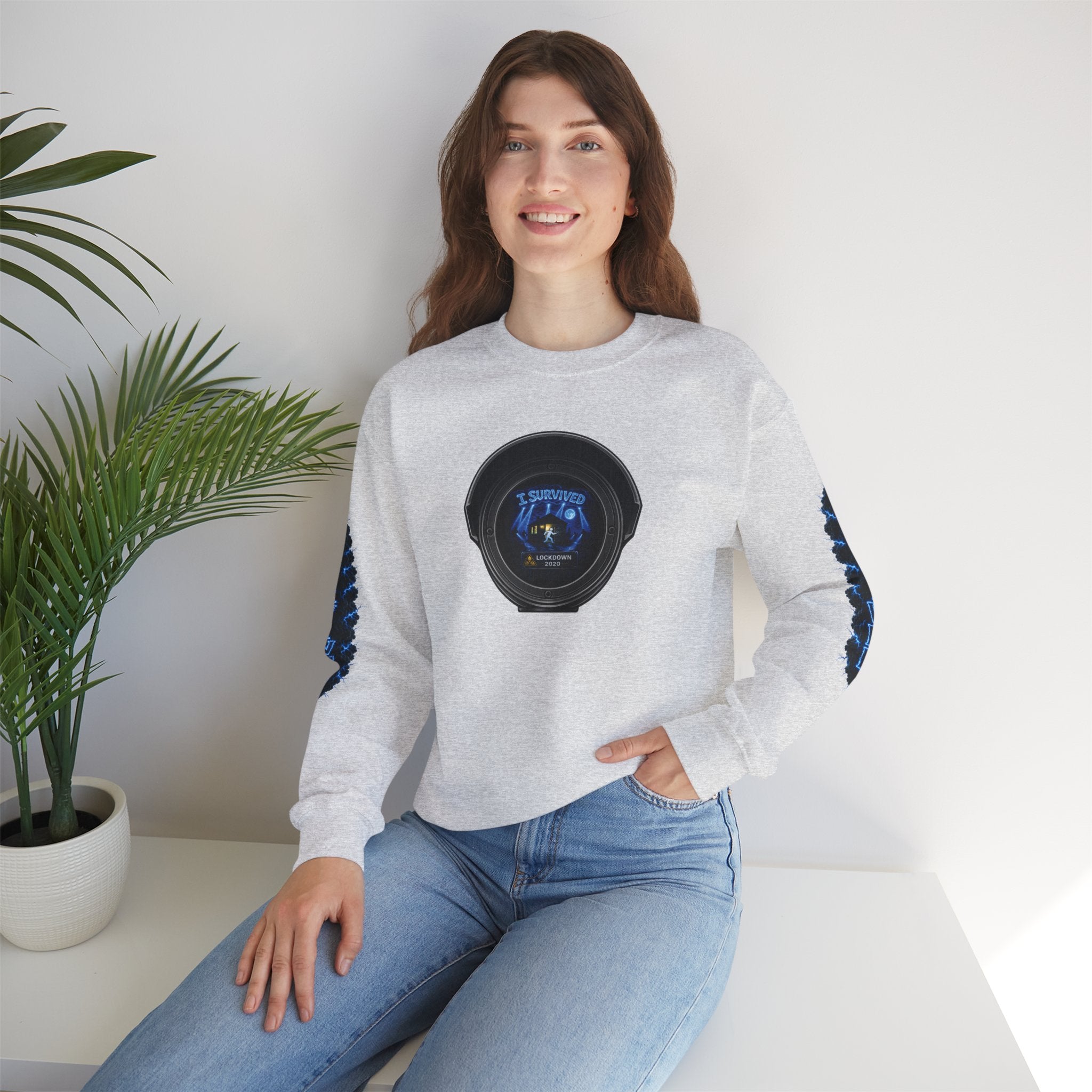 I Survived 2020 — LOCKDOWN S3:E4: Director's Cut "Working From Home" Unisex Heavy Blend™ Crewneck Sweatshirt
