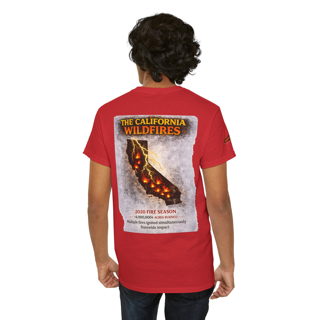 I Survived 2020 — WILDFIRES S2:E3: Director's Cut Special Edition "The California Wildfires" Memorial Unisex Heavy Cotton Tee