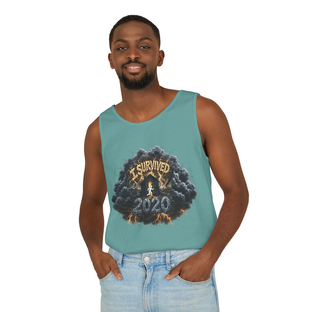 I Survived 2020 — Director's Cut Original Design Teaser Tee | Season 1 Premiere Drop Unisex Garment-Dyed Tank Top