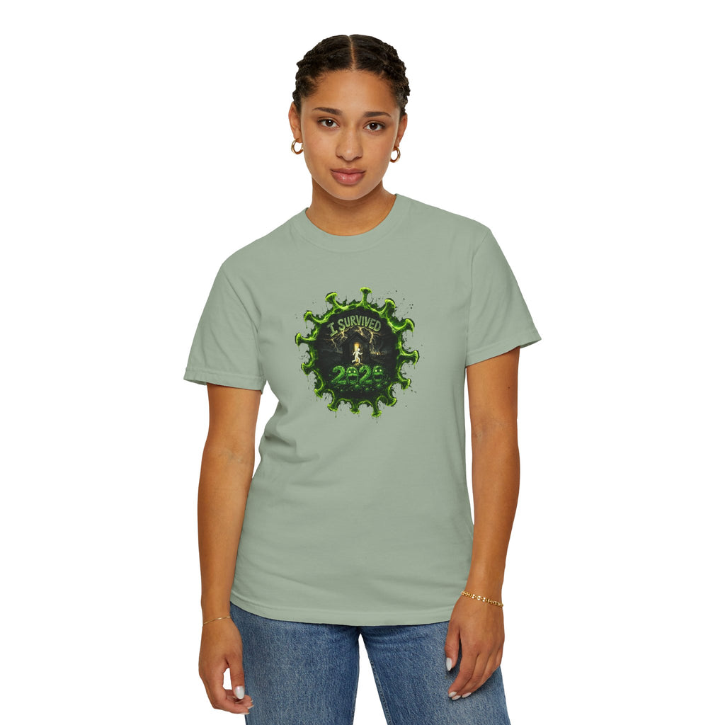 I Survived 2020 — PANDEMIC S1:E4: Director's Cut "Mask Madness" Unisex Garment-Dyed T-shirt