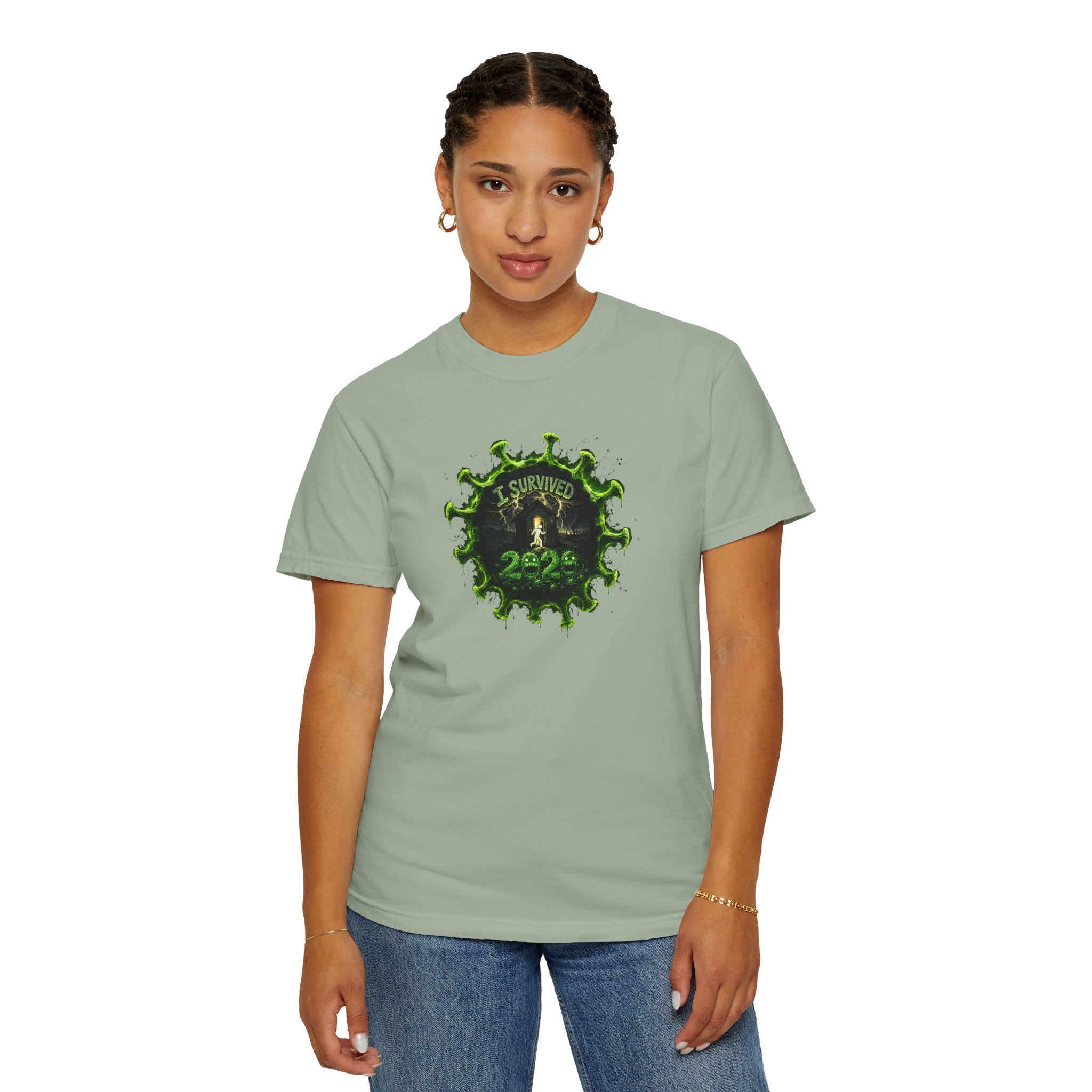 I Survived 2020 — PANDEMIC S1:E4: Director's Cut "Mask Madness" Unisex Garment-Dyed T-shirt