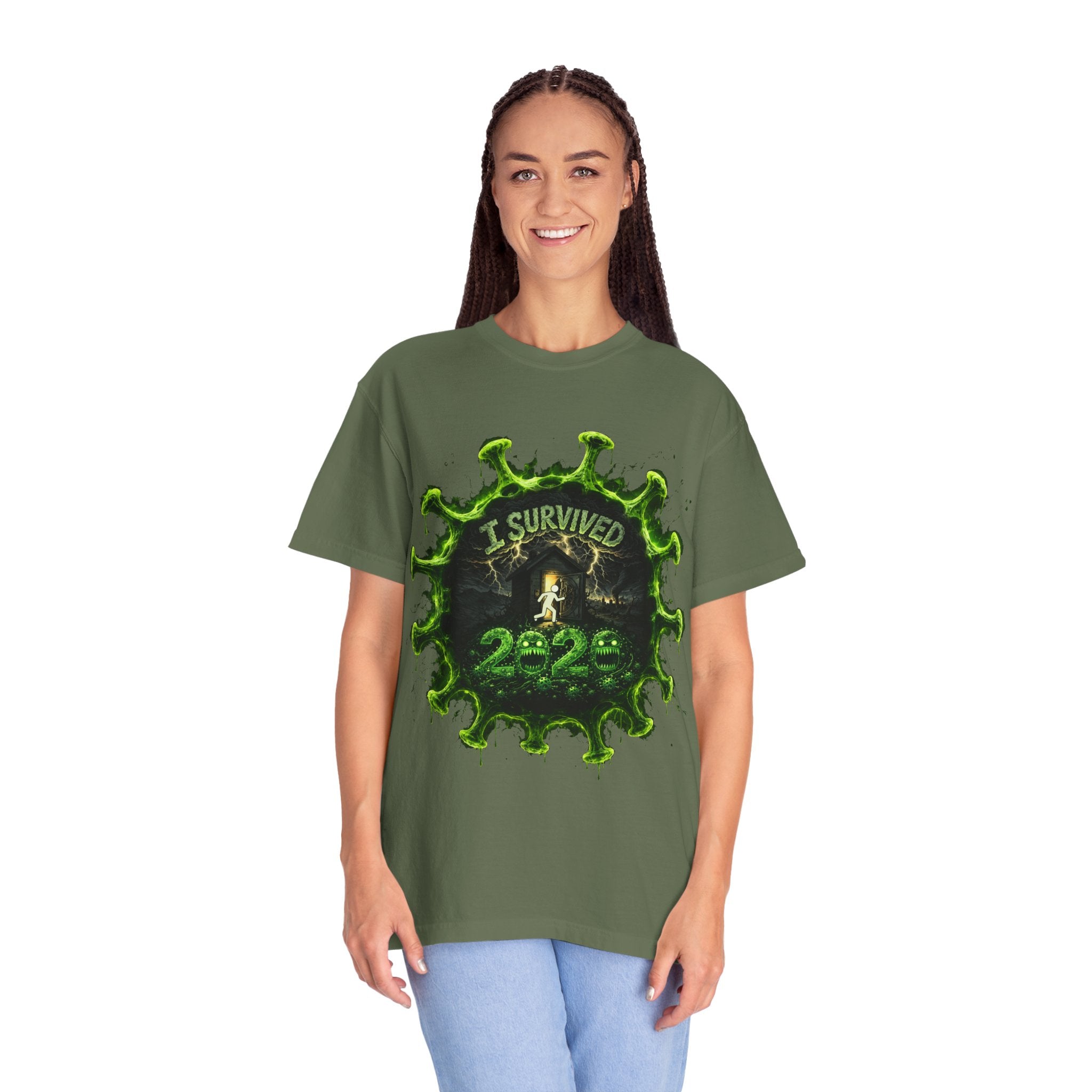I Survived 2020 — Director's Cut S1:E4 "Mask Madness Mayhem Moment" | Pandemic Edition Unisex Garment-Dyed T-shirt