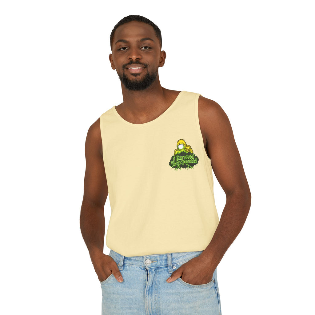 I Survived 2020 — "Please Stand By" Test Pattern Toxic Signal Tee Summer Premiere Unisex Garment-Dyed Tank Top