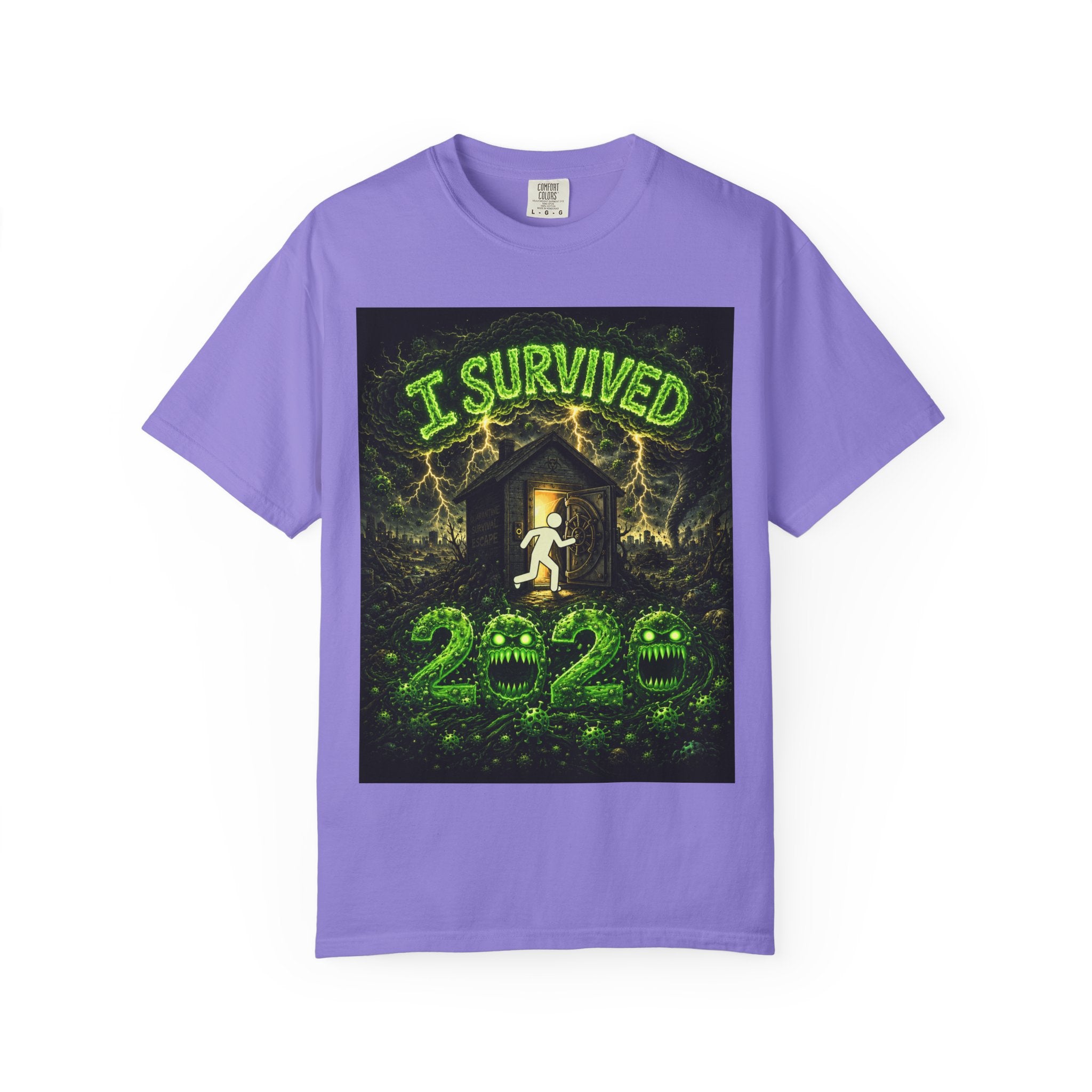 I Survived 2020 — S1:E4 "Mask Madness Mayhem Moment" | Pandemic Edition Unisex Garment-Dyed T-shirt