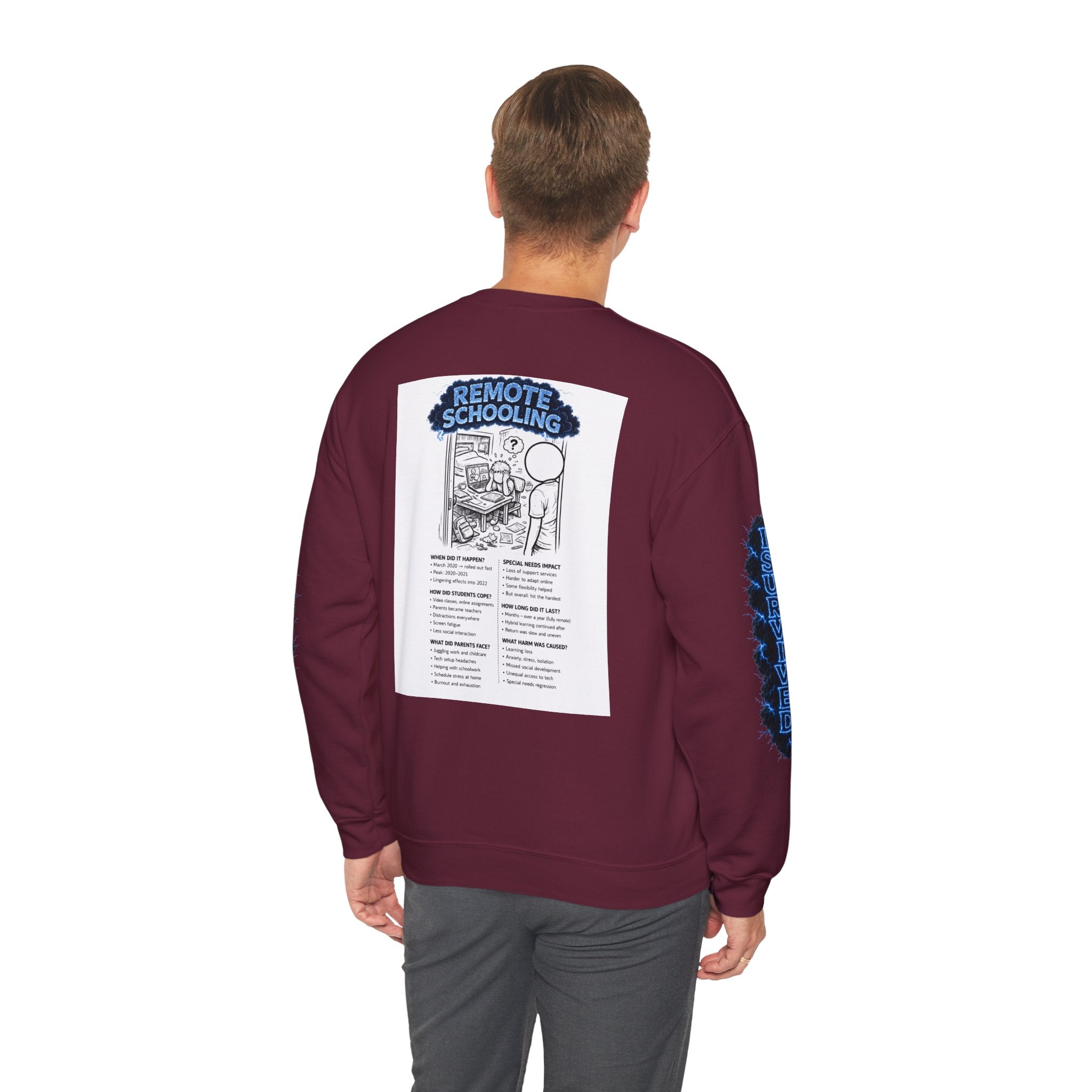 I Survived 2020 — Director's Cut S3:E3 "Remote Schooling" | Lockdown Edition Documentary Unisex Heavy Blend™ Crewneck Sweatshirt