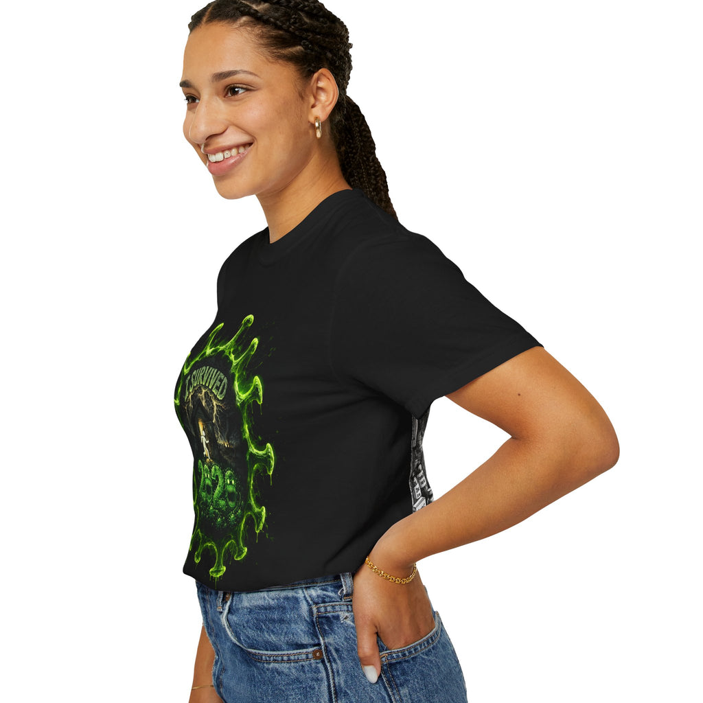 I Survived 2020 — Director's Cut S1:E1 "COVID-19: The Coronavirus" | Pandemic Edition Unisex Garment-Dyed T-shirt