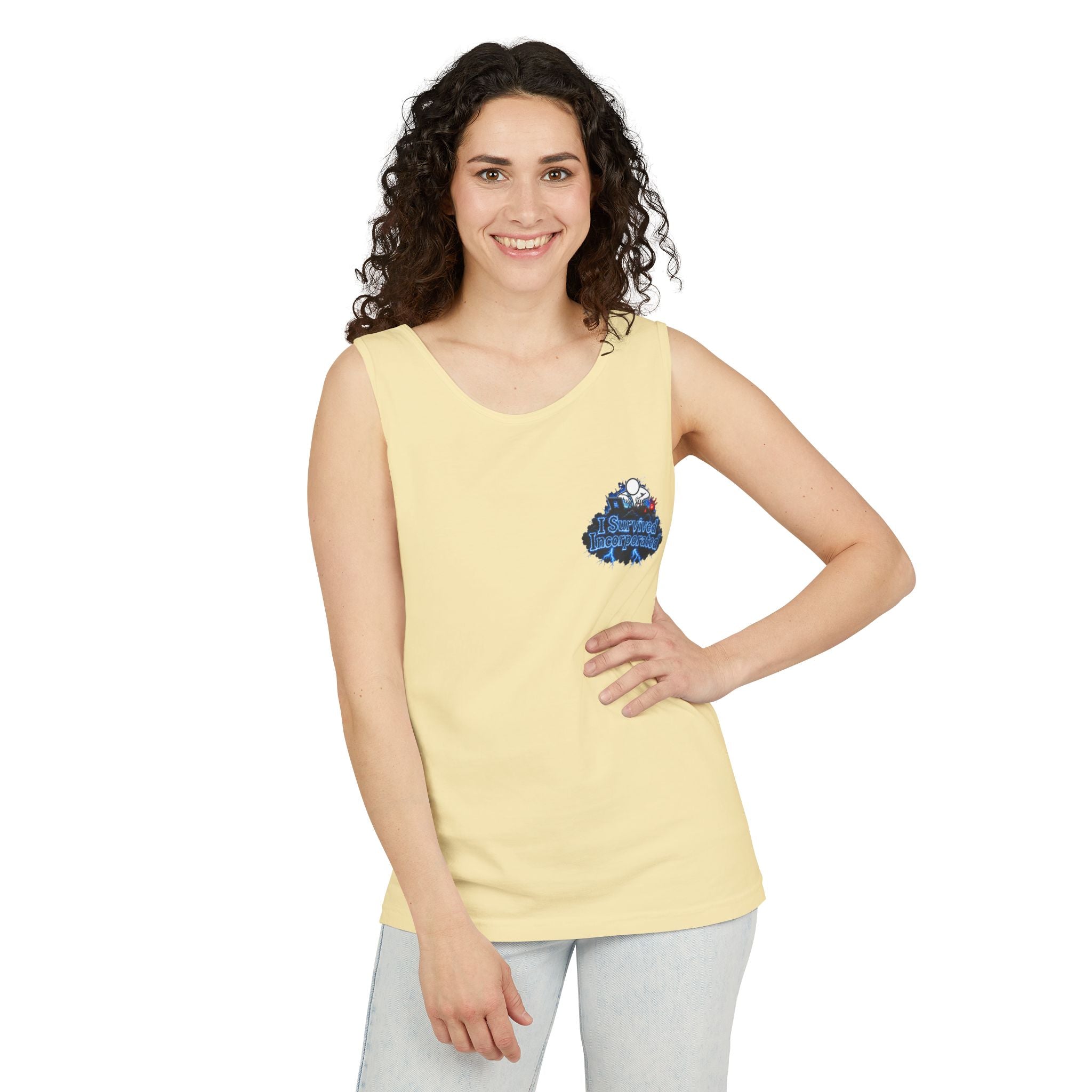 I Survived 2020 — "Please Stand By" Test Pattern Tee Lockdown Special Edition Summer Exclusive Unisex Garment-Dyed Tank Top