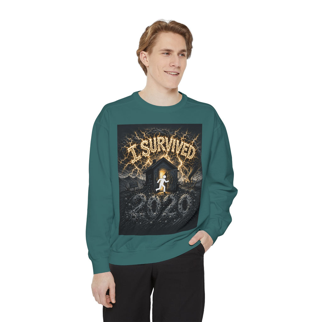 I Survived 2020 — Original Design Teaser Sweatshirt | Season 1 Premiere Drop Unisex Garment-Dyed Sweatshirt
