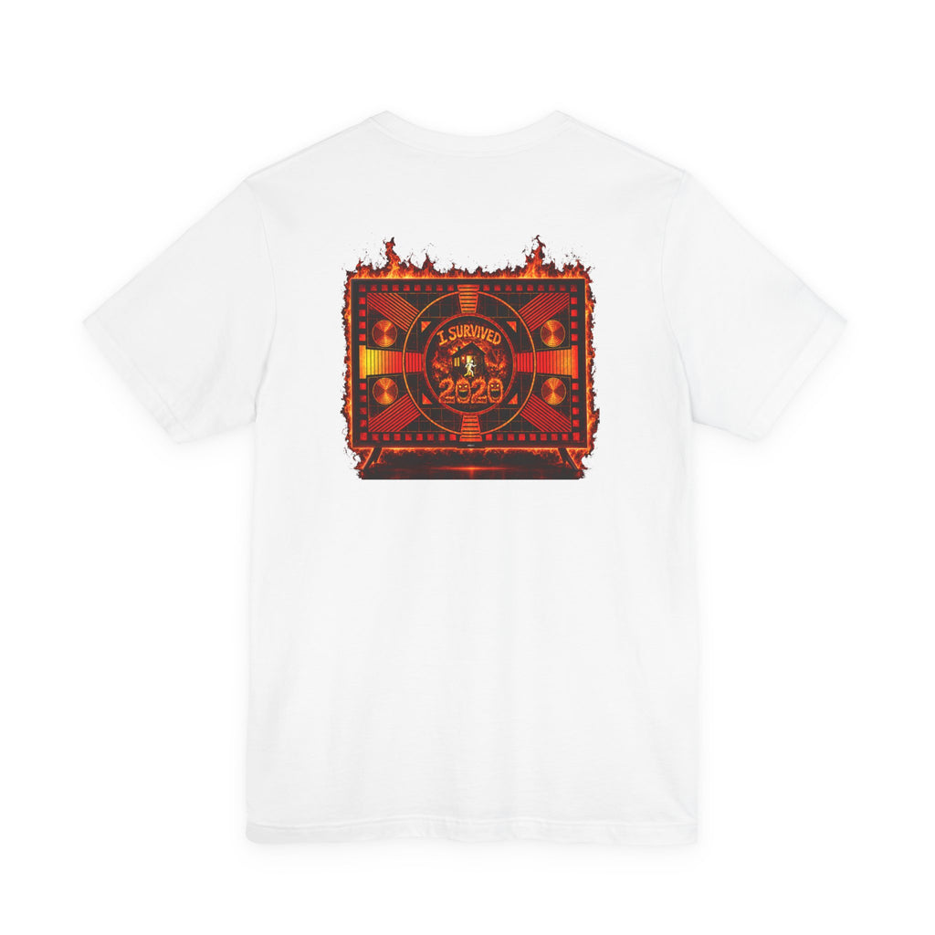I Survived 2020 — "Please Stand By" Test Pattern Tee Wildfire Signal Edition Summer Premiere Unisex Jersey Short Sleeve Tee