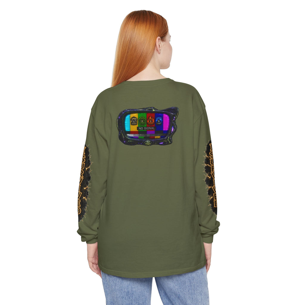 I Survived 2020 — "No Signal" Test Pattern Tee Special Edition Alien Broadcast Finale Summer Premiere Unisex Garment-Dyed Long Sleeve T-Shirt