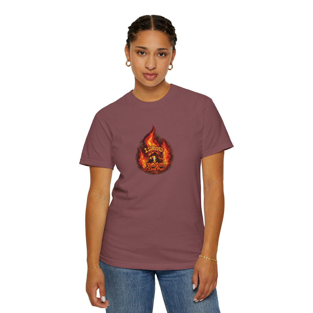 I Survived 2020 — WILDFIRES S2:E4: Director's Cut "Western U.S. Wildfire Season" Memorial Unisex Garment-Dyed T-shirt