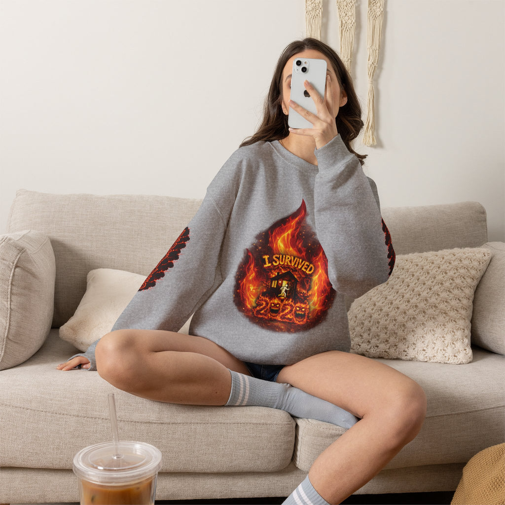 I Survived 2020 — Director's Cut S2:E2 "The Bobcat Fire" | Wildfire Edition Memorial Unisex Heavy Blend™ Crewneck Sweatshirt