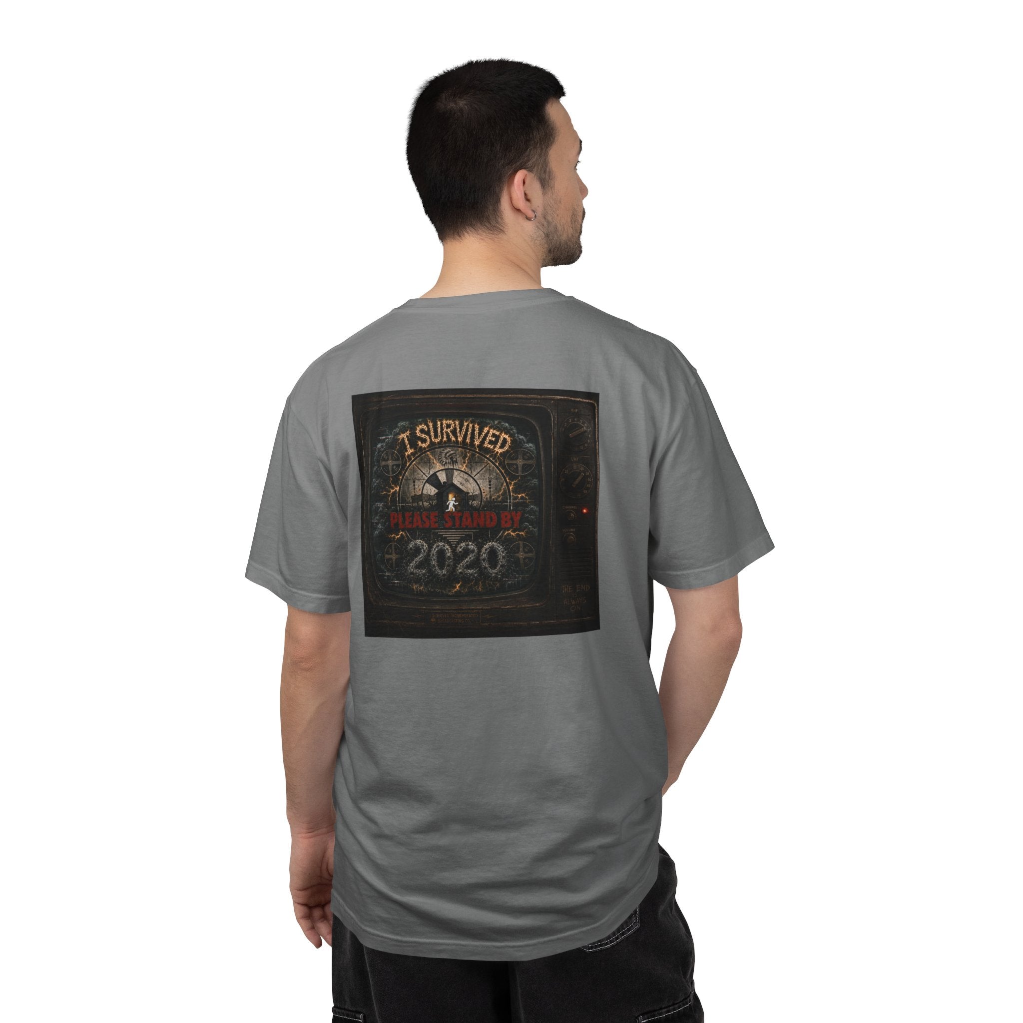 I Survived 2020 — "Please Stand By" Test Pattern Tee Summer Premier Unisex Garment-Dyed T-shirt