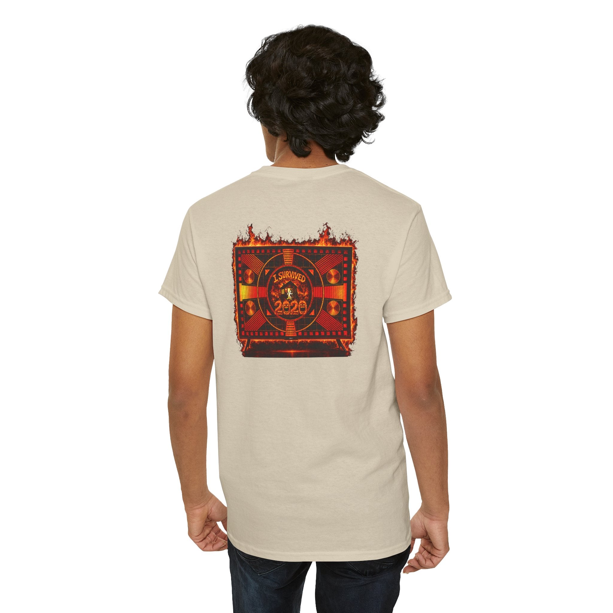 I Survived 2020 — "Please Stand By" Test Pattern Tee Wildfire Signal Edition Summer Premiere Unisex Heavy Cotton Tee