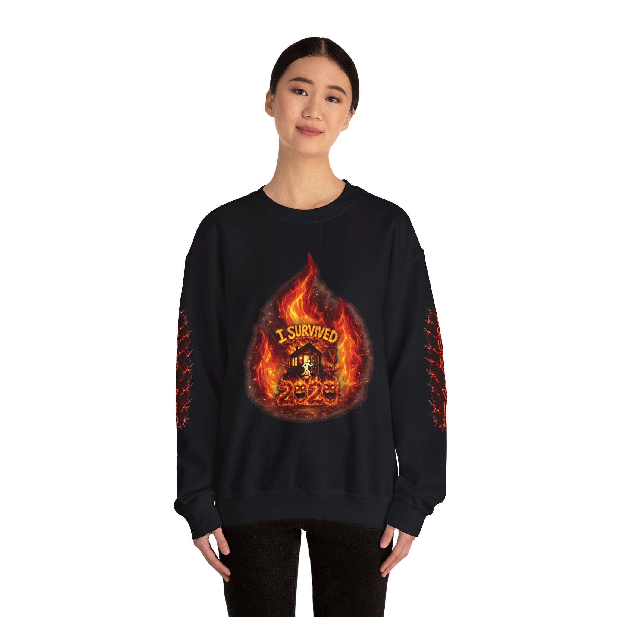 I Survived 2020 — Director's Cut S2:E3 "The California Wildfires" | Wildfire Edition Memorial Unisex Heavy Blend™ Crewneck Sweatshirt