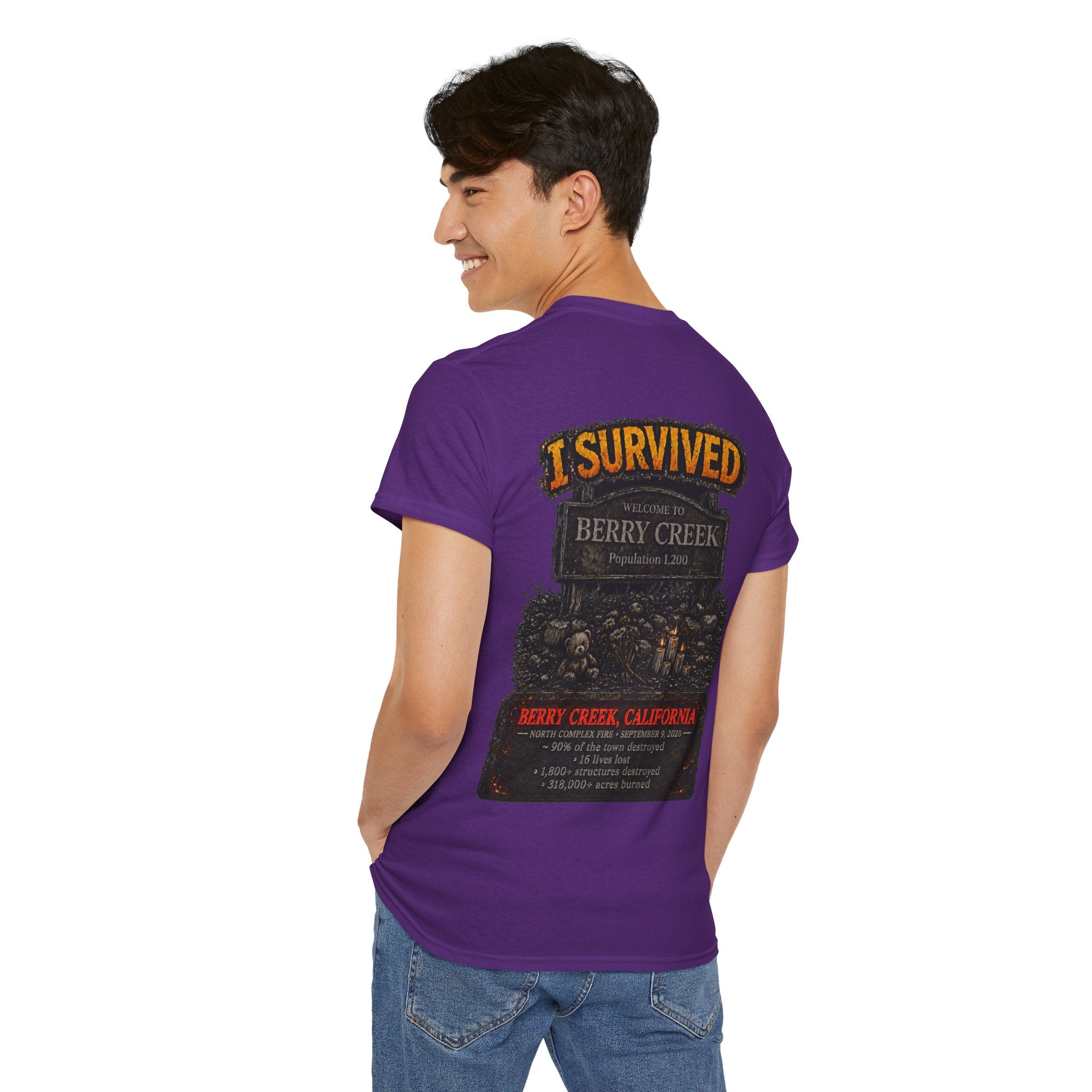 I Survived 2020 — WILDFIRES S2:E1: "Berry Creek" Memorial Unisex Heavy Cotton Tee