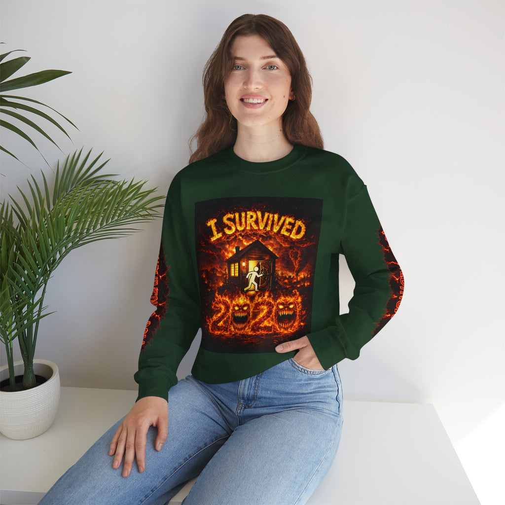I Survived 2020 — WILDFIRES S2:E4: "Western U.S." Memorial Unisex Heavy Blend™ Crewneck Sweatshirt