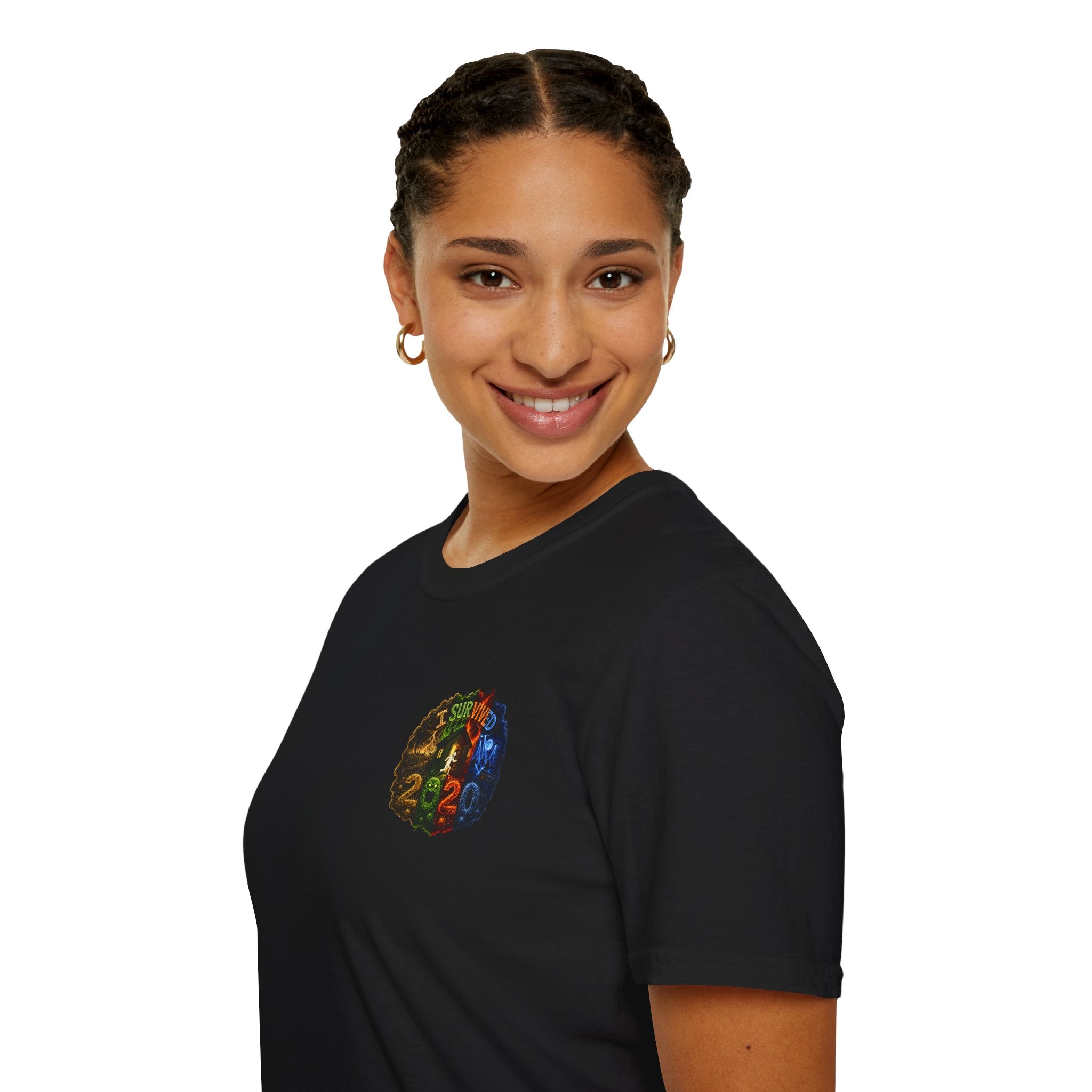 I Survived 2020 — "No Signal" Test Pattern Tee Alien Broadcast Finale Summer Premiere Unisex Softstyle T-Shirt