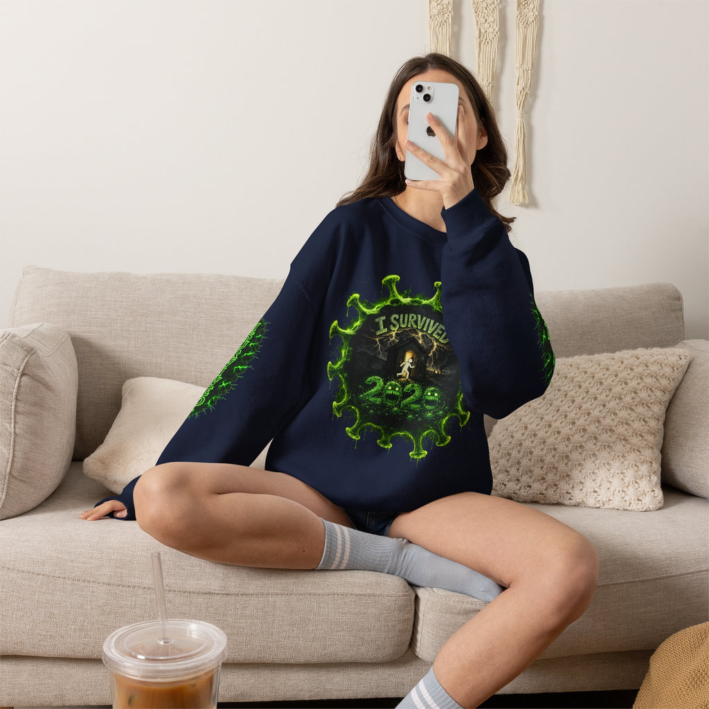 I Survived 2020 — Director's Cut S1:E3 "The Jab!" | Pandemic Edition Unisex Heavy Blend™ Crewneck Sweatshirt