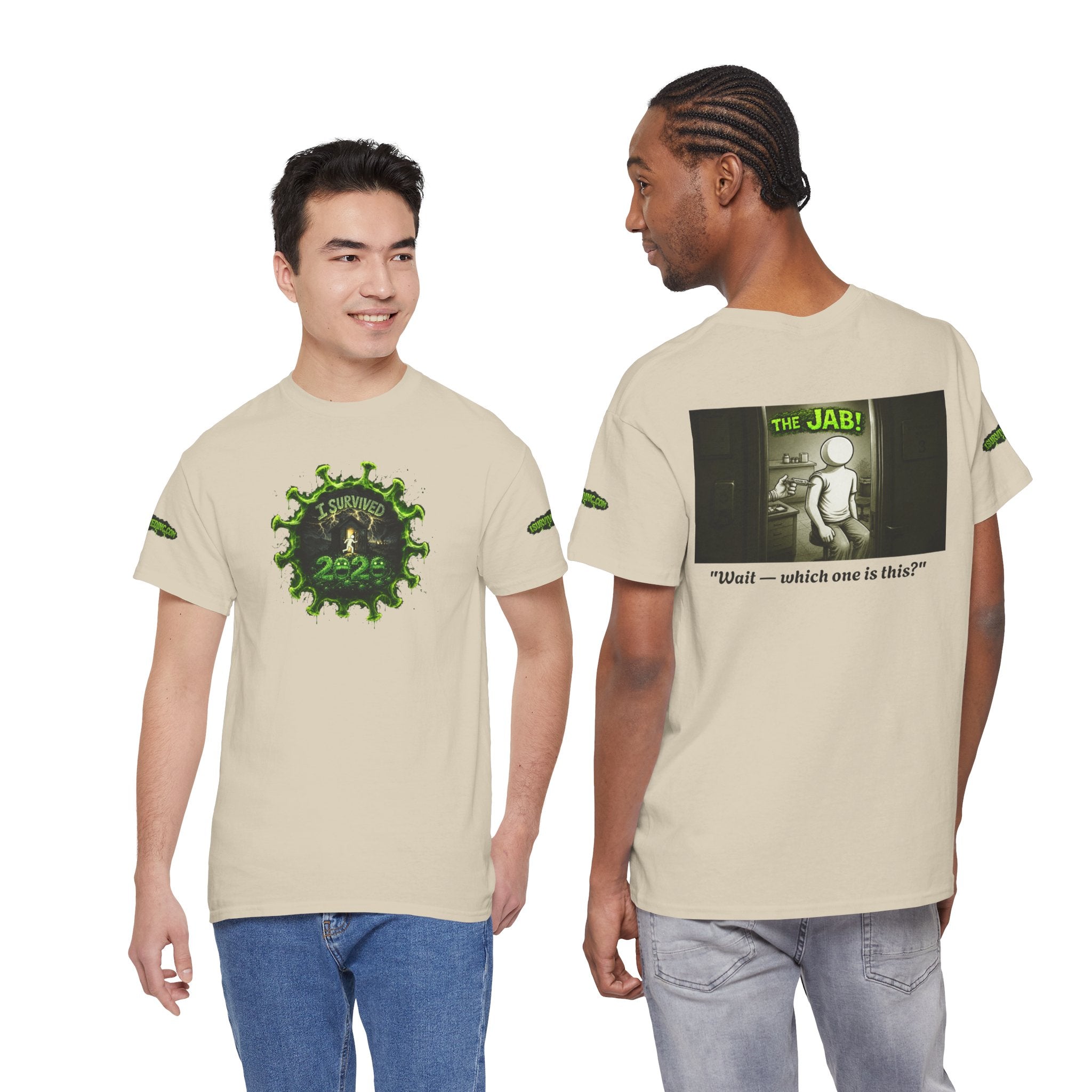 I Survived 2020 — PANDEMIC S1:E3: Director's Cut Special Edition "The Jab!" Unisex Heavy Cotton Tee