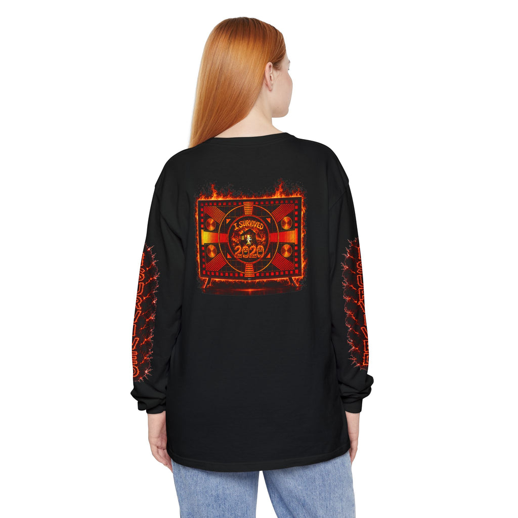 I Survived 2020 — "Please Stand By" Test Pattern Tee Special Edition Wildfire Signal Edition Summer Premiere Unisex Garment-Dyed Long Sleeve T-Shirt