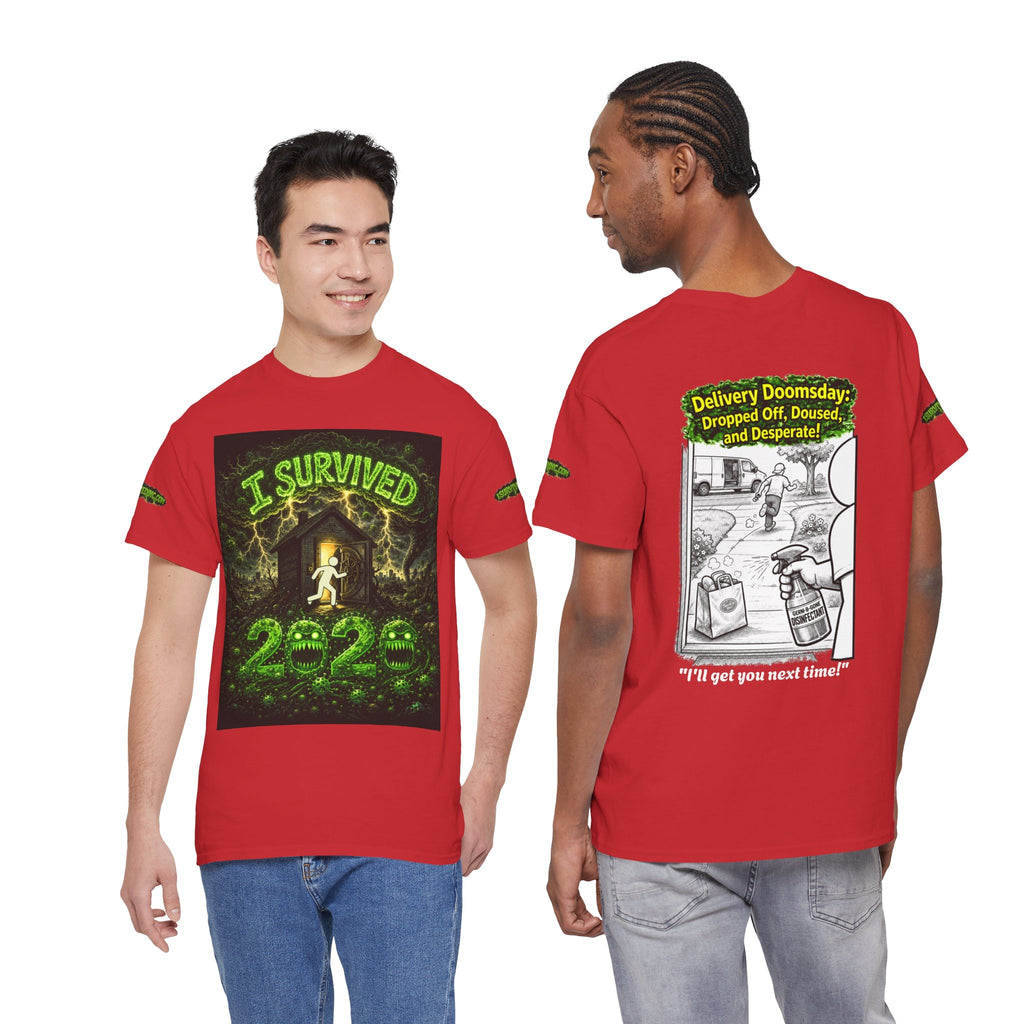 Sobreviví al 2020 — T1:E5 "El día del juicio final de las entregas" | Camiseta unisex de algodón pesado (Edición Pandemia) (EDICIÓN ESPECIAL)