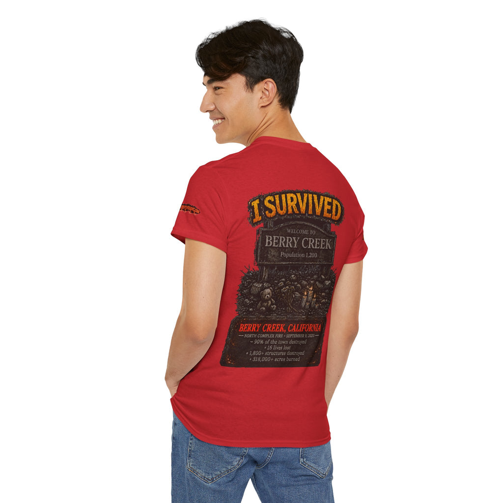 I Survived 2020 — WILDFIRES S2:E1: Director's Cut Special Edition "Berry Creek" Memorial Unisex Heavy Cotton Tee