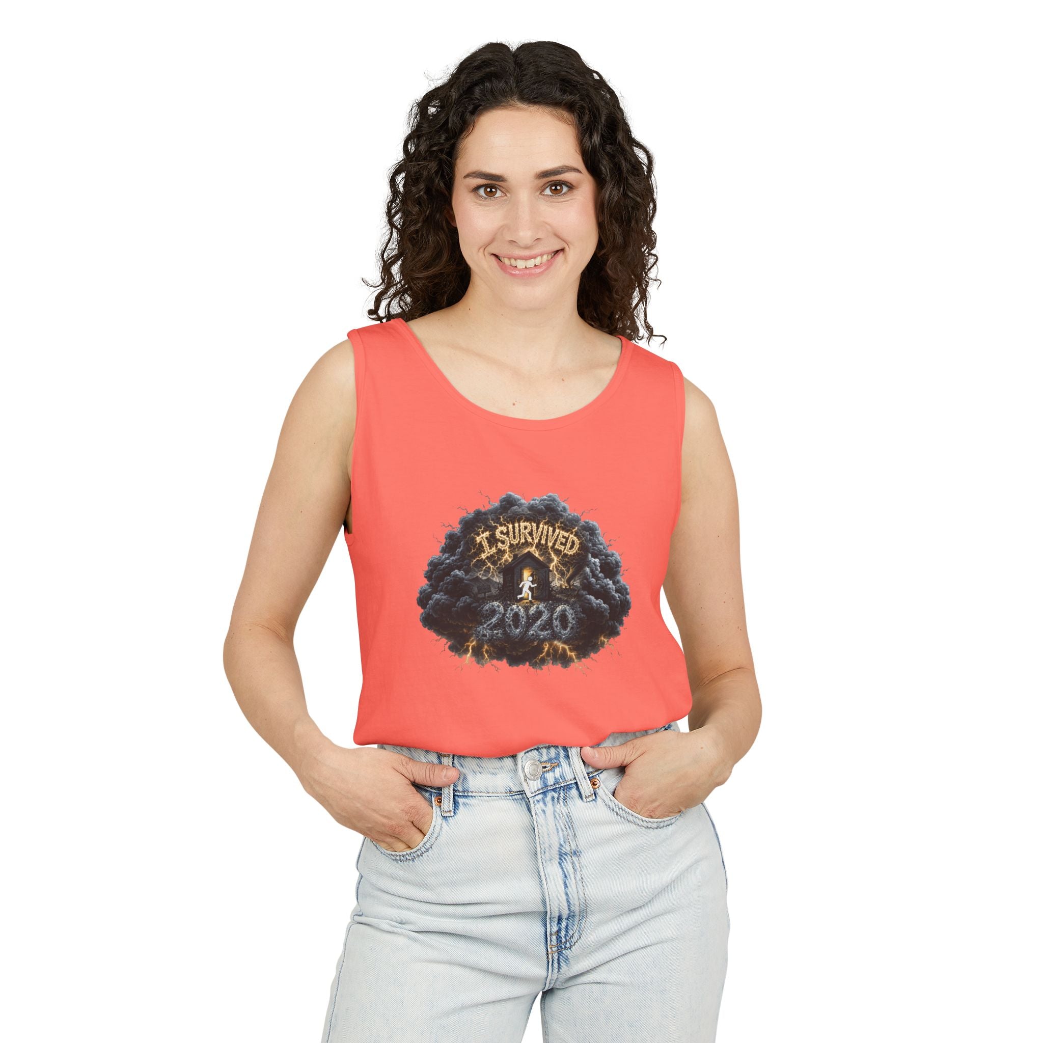 I Survived 2020 — Original PILOT Design: Director's Cut Unisex Garment-Dyed Tank Top