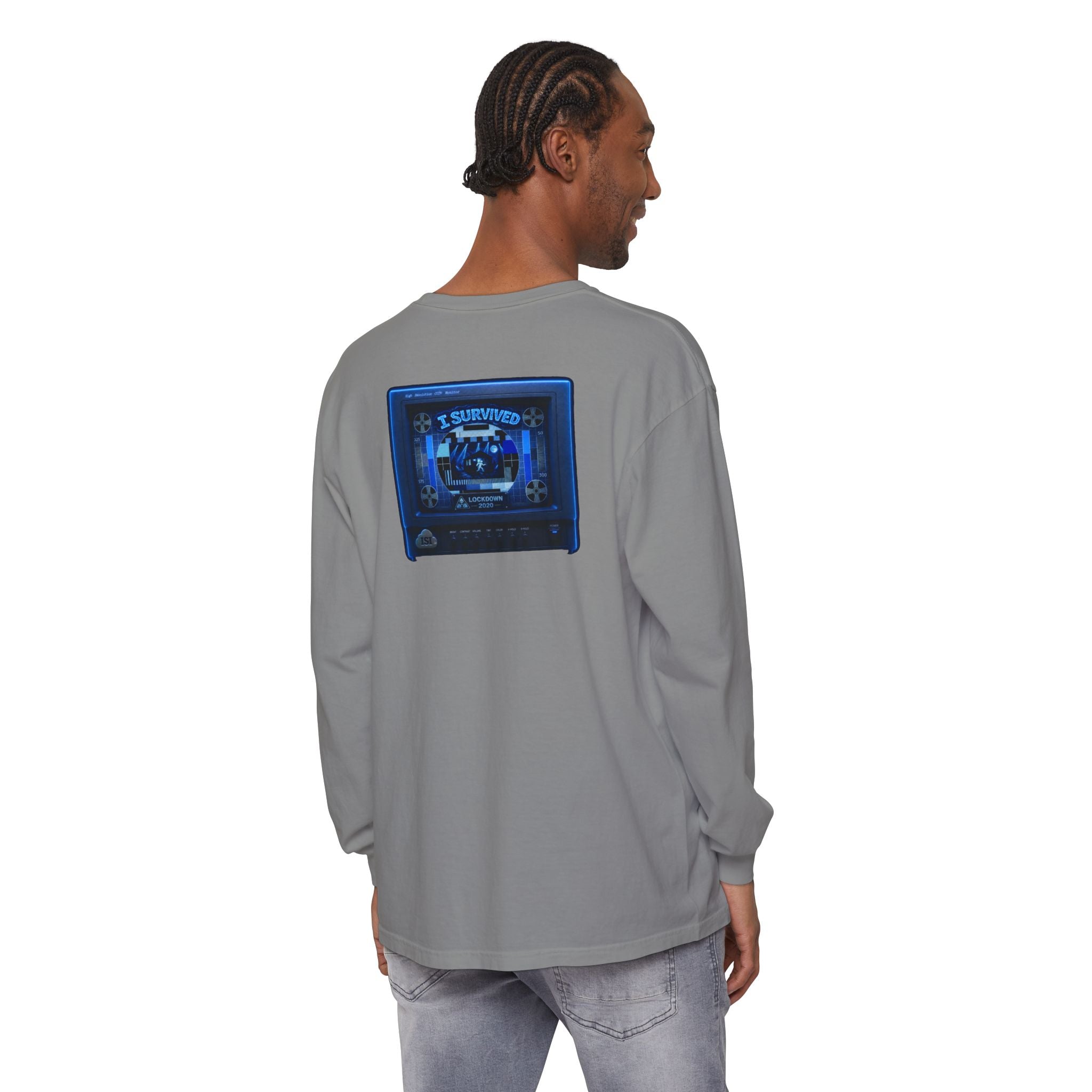 I Survived 2020 — "Please Stand By" Test Pattern Tee Lockdown Edition Summer Exclusive Unisex Garment-Dyed Long Sleeve T-Shirt