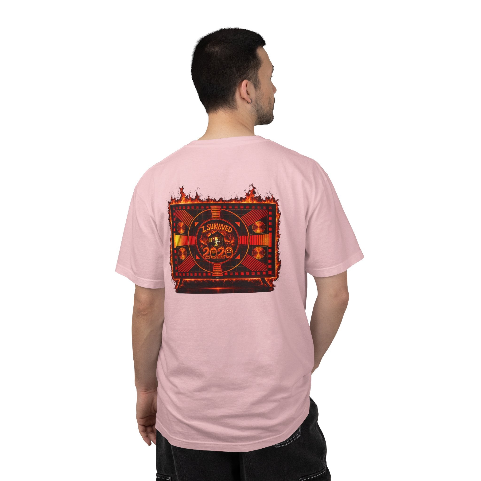 I Survived 2020 — "Please Stand By" Test Pattern Tee Wildfire Signal Edition Summer Premiere Unisex Garment-Dyed T-shirt