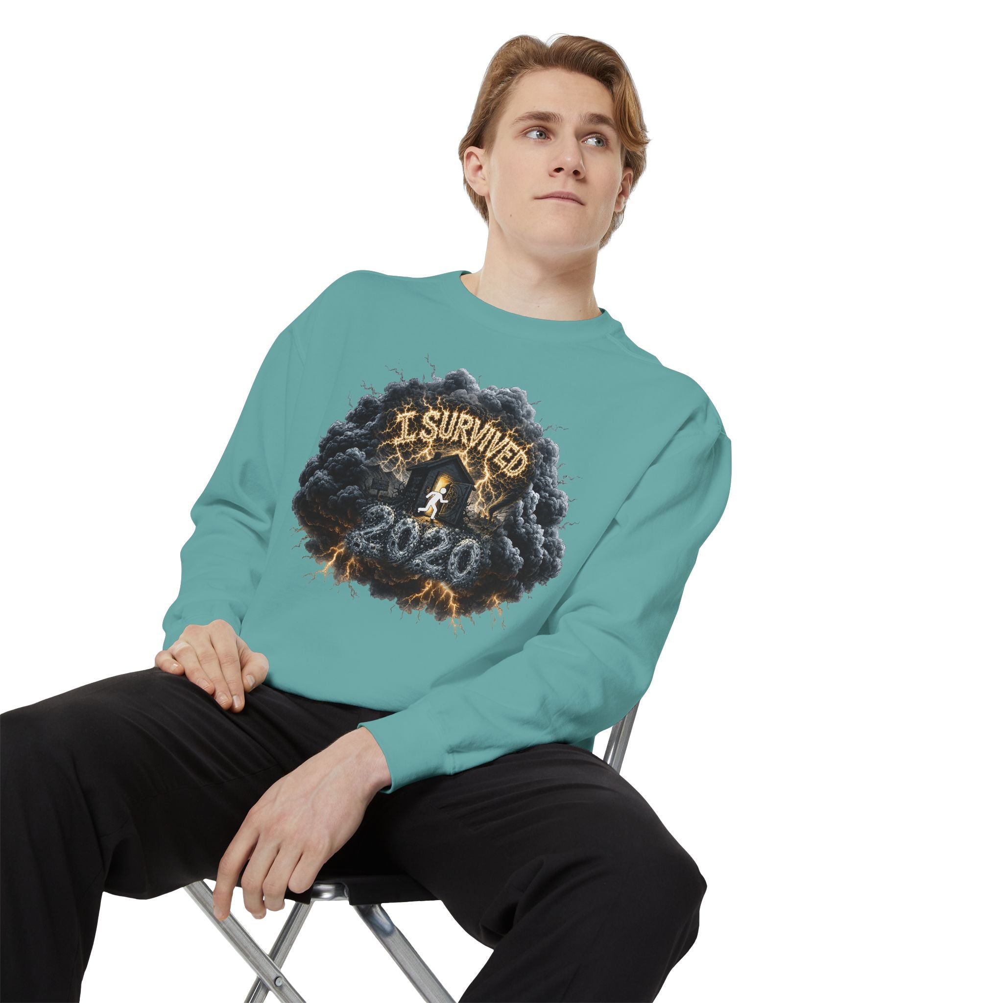 I Survived 2020 — Director's Cut Original Design Teaser Sweatshirt | Season 1 Premiere Drop Unisex Garment-Dyed Sweatshirt