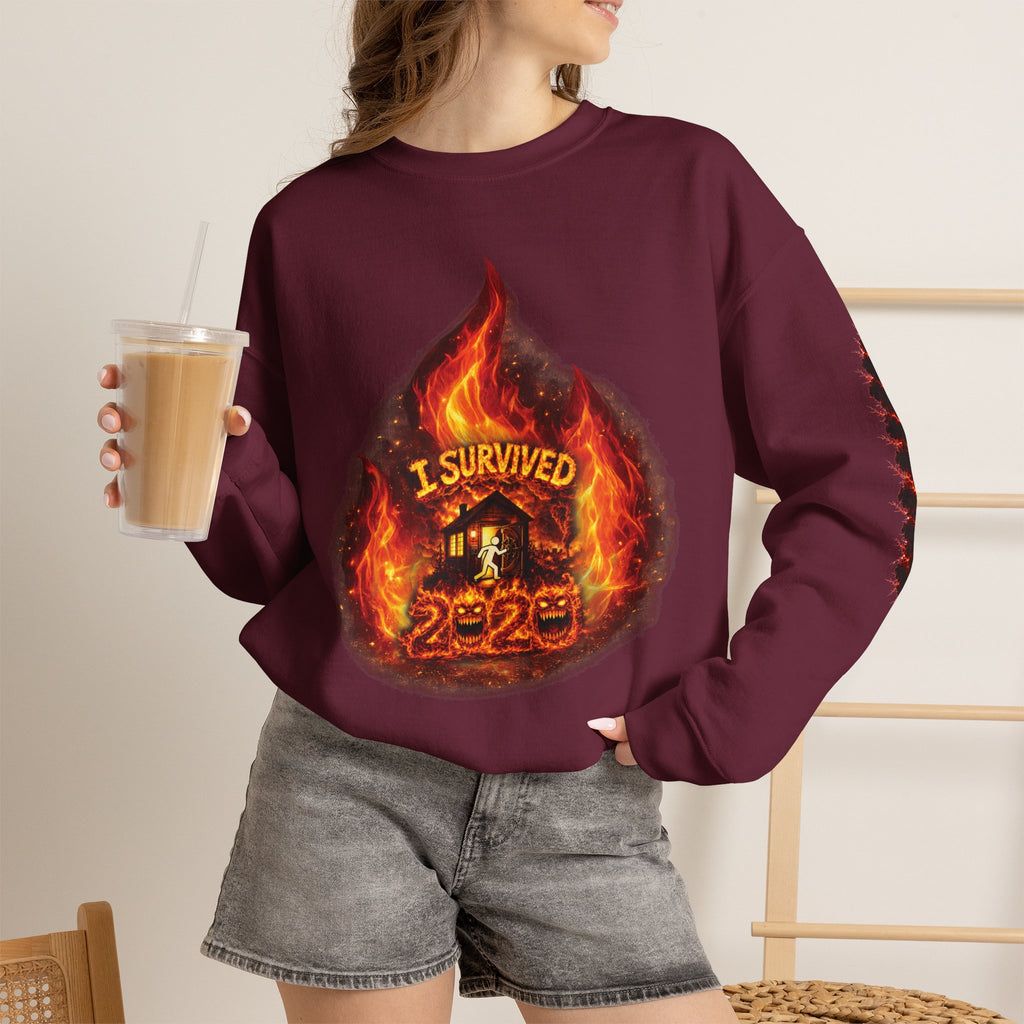 I Survived 2020 — Director's Cut S2:E3 "The California Wildfires" | Wildfire Edition Memorial Unisex Heavy Blend™ Crewneck Sweatshirt