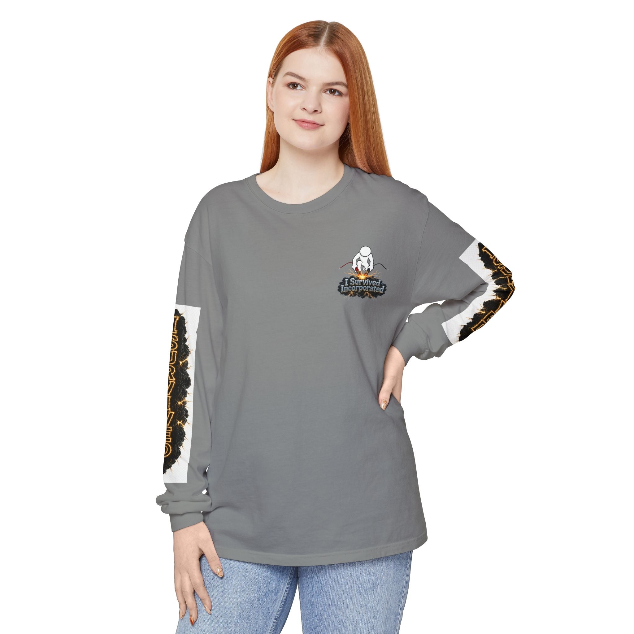 I Survived 2020 — "Please Stand By" Test Pattern Tee Special Edition Summer Premier Unisex Garment-Dyed Long Sleeve T-Shirt