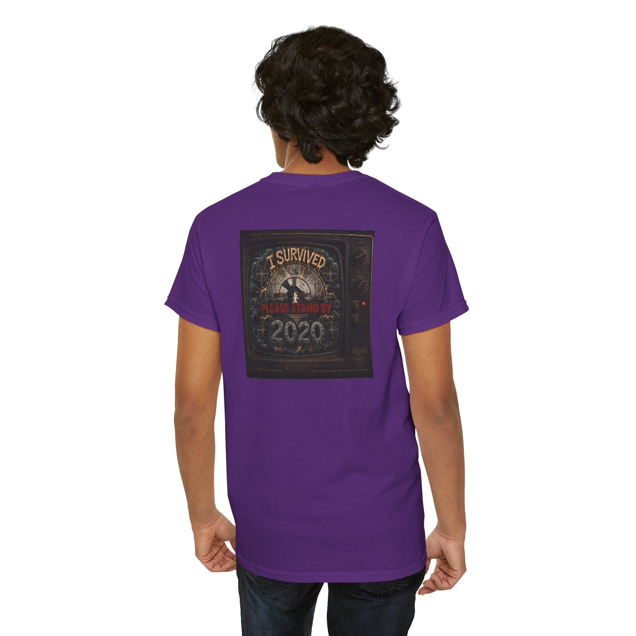 I Survived 2020 — "Please Stand By" Test Pattern Tee Summer Premier Unisex Heavy Cotton Tee