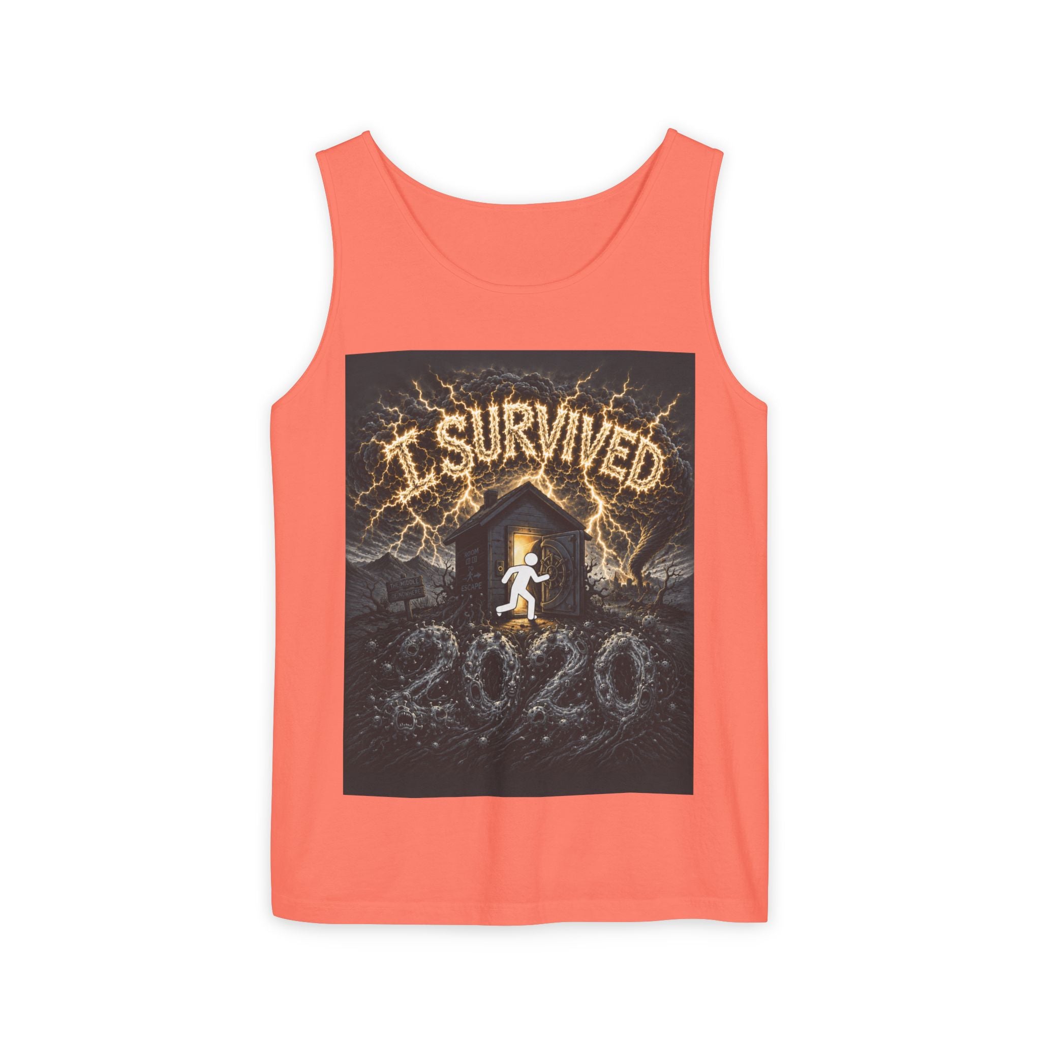 I Survived 2020 — Original Design Teaser Tee | Season 1 Premiere Drop Unisex Garment-Dyed Tank Top