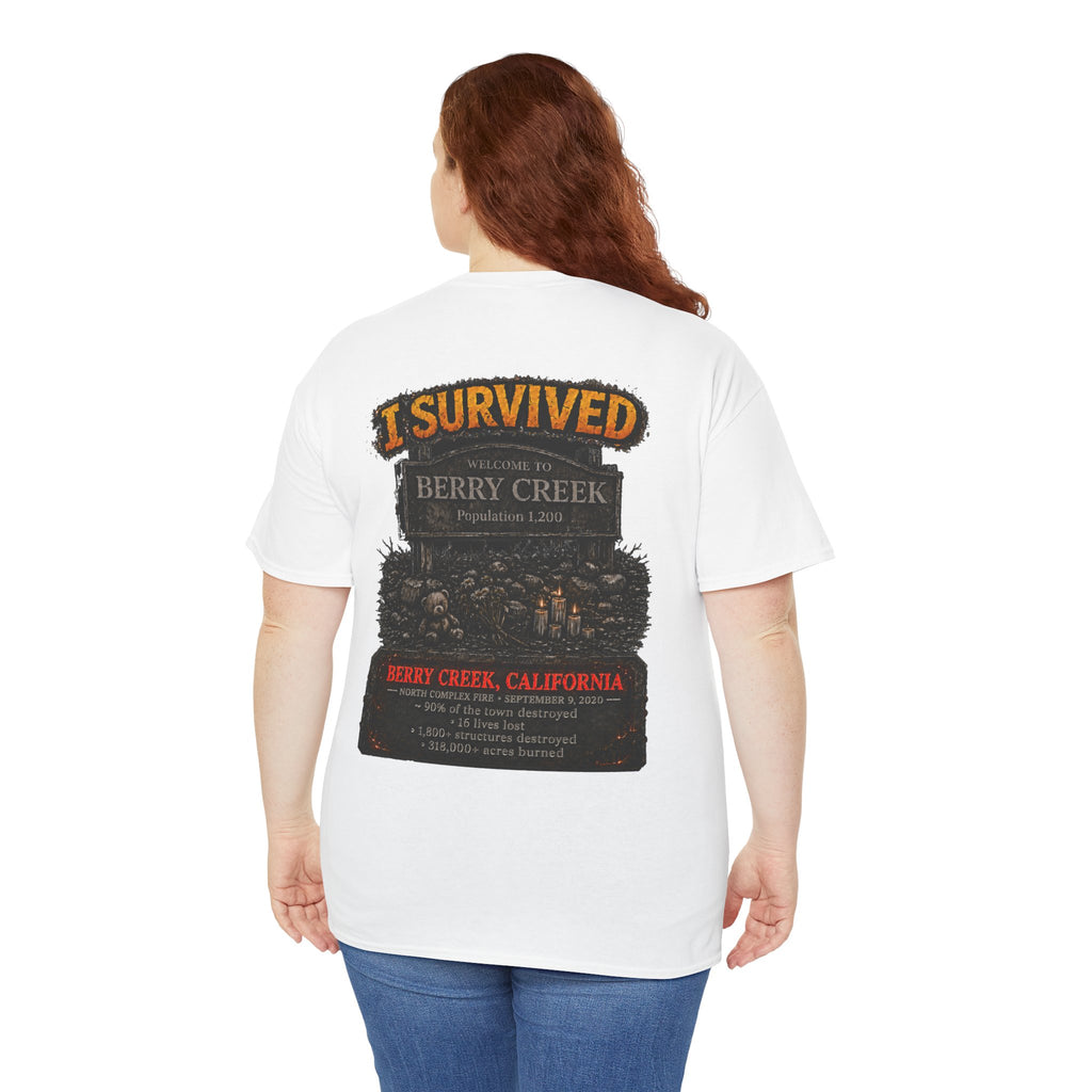I Survived 2020 — Director's Cut S2:E1 "Berry Creek" | Wildfire Edition Memorial Unisex Heavy Cotton Tee