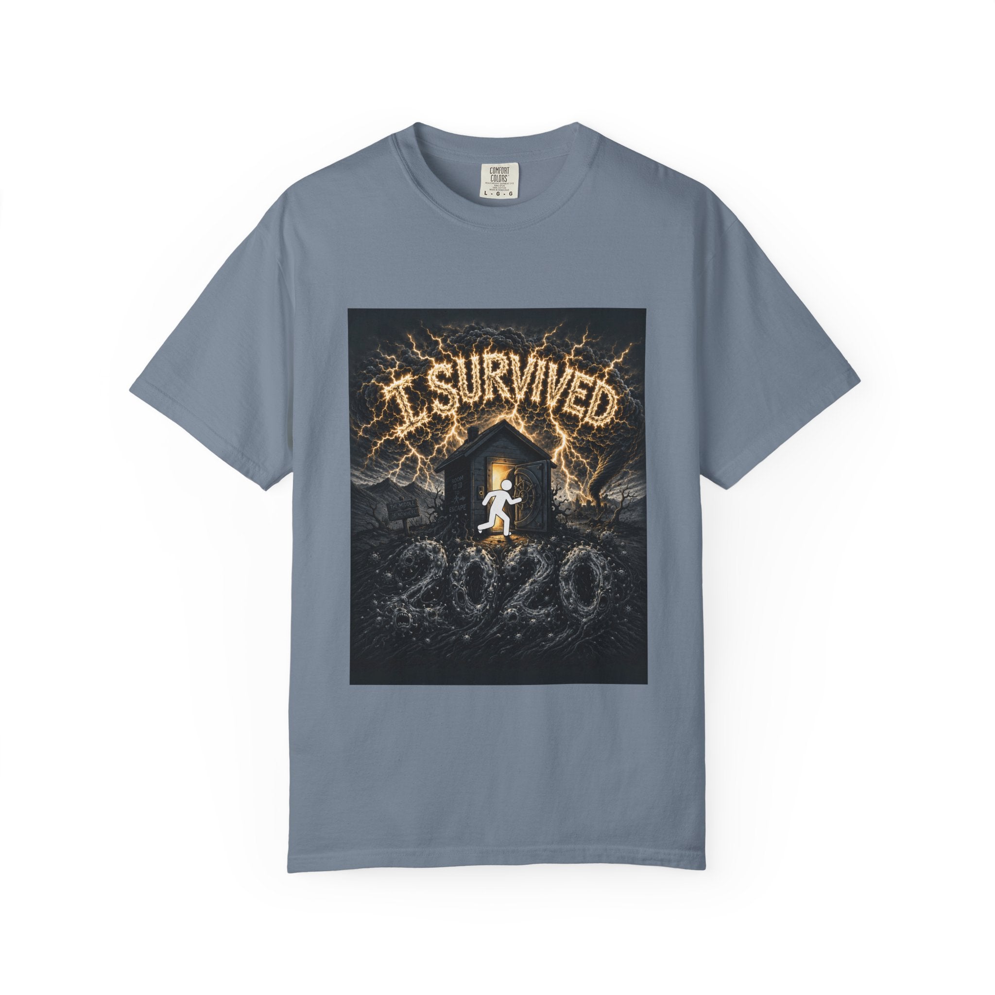 I Survived 2020 — Original Design Teaser Tee | Season 1 Premiere Drop Unisex Garment-Dyed T-shirt
