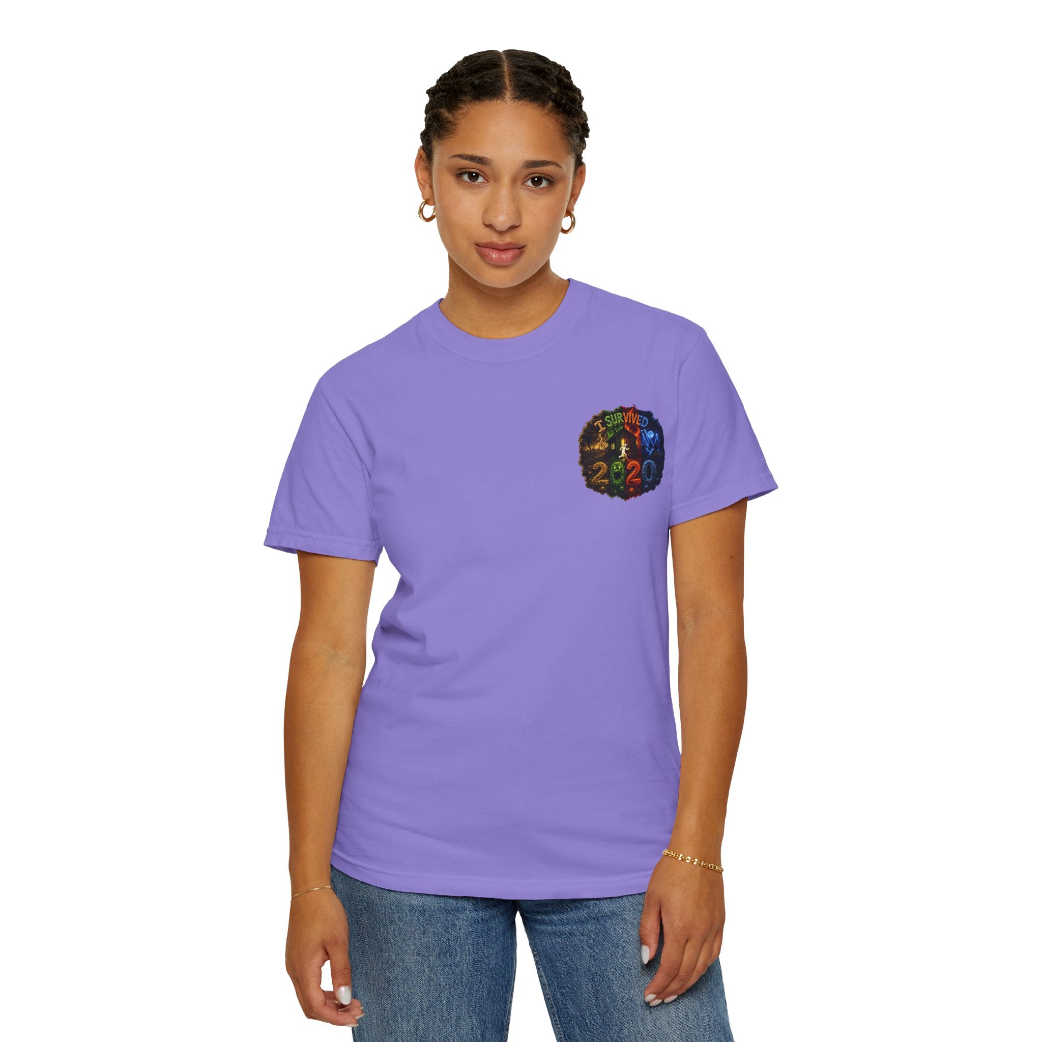 I Survived 2020 — "No Signal" Test Pattern Tee Alien Broadcast Finale Summer Premiere Unisex Garment-Dyed T-shirt