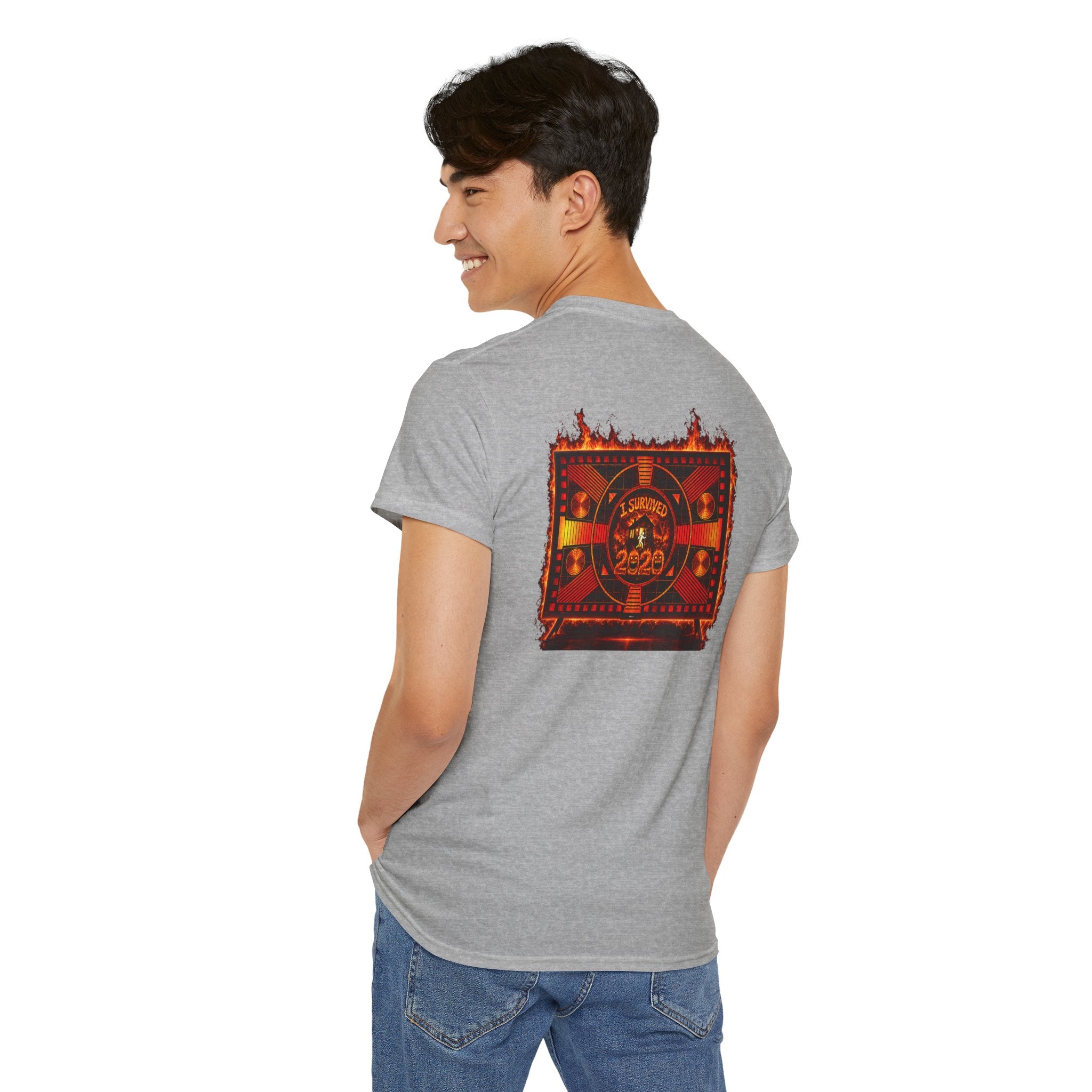 I Survived 2020 — "Please Stand By" Test Pattern Tee Wildfire Signal Edition Summer Premiere Unisex Heavy Cotton Tee