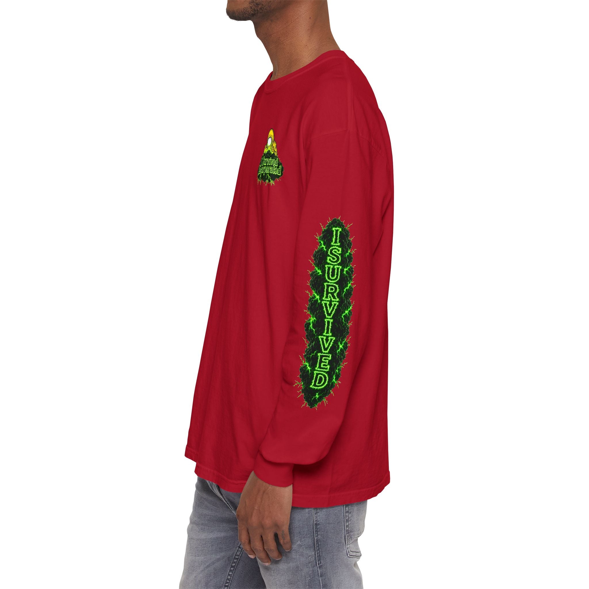 I Survived 2020 — "Please Stand By" Test Pattern Toxic Signal Tee Special Edition Summer Premiere Unisex Garment-Dyed Long Sleeve T-Shirt