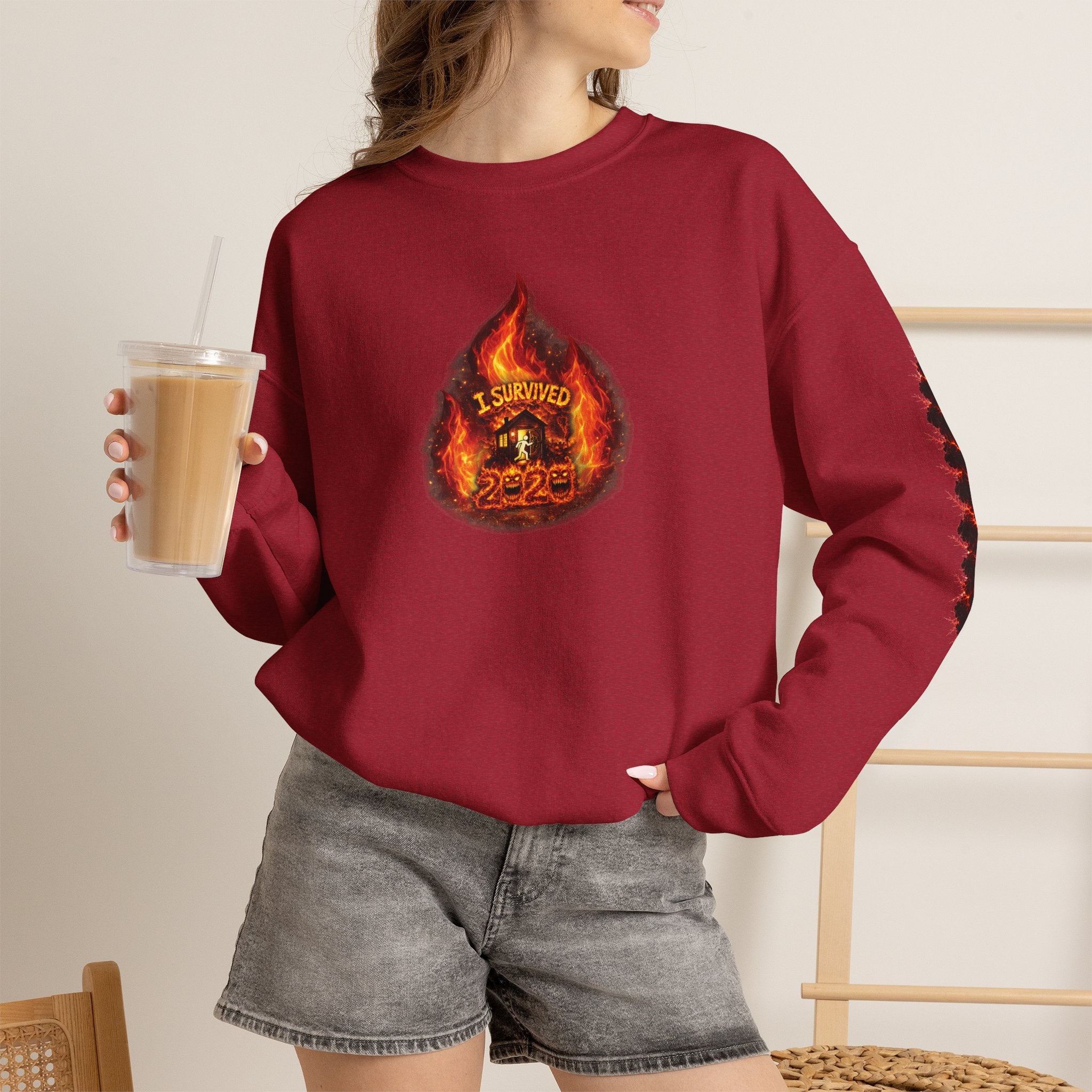I Survived 2020 — WILDFIRES S2:E3: Director's Cut "The California Wildfires" Memorial Unisex Heavy Blend™ Crewneck Sweatshirt