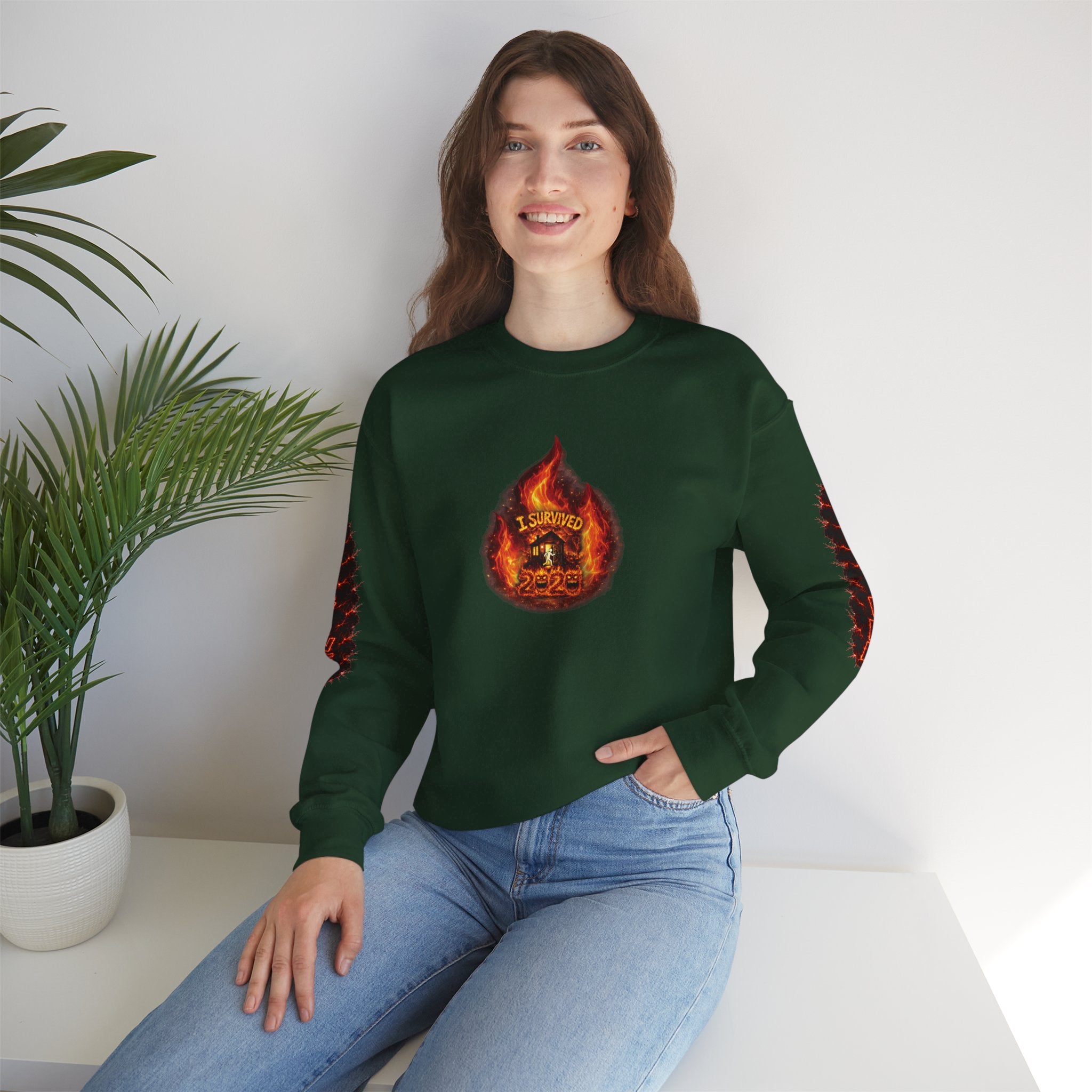 I Survived 2020 — WILDFIRES S2:E4: Director's Cut "Western U.S. Wildfire Season" Memorial Unisex Heavy Blend™ Crewneck Sweatshirt