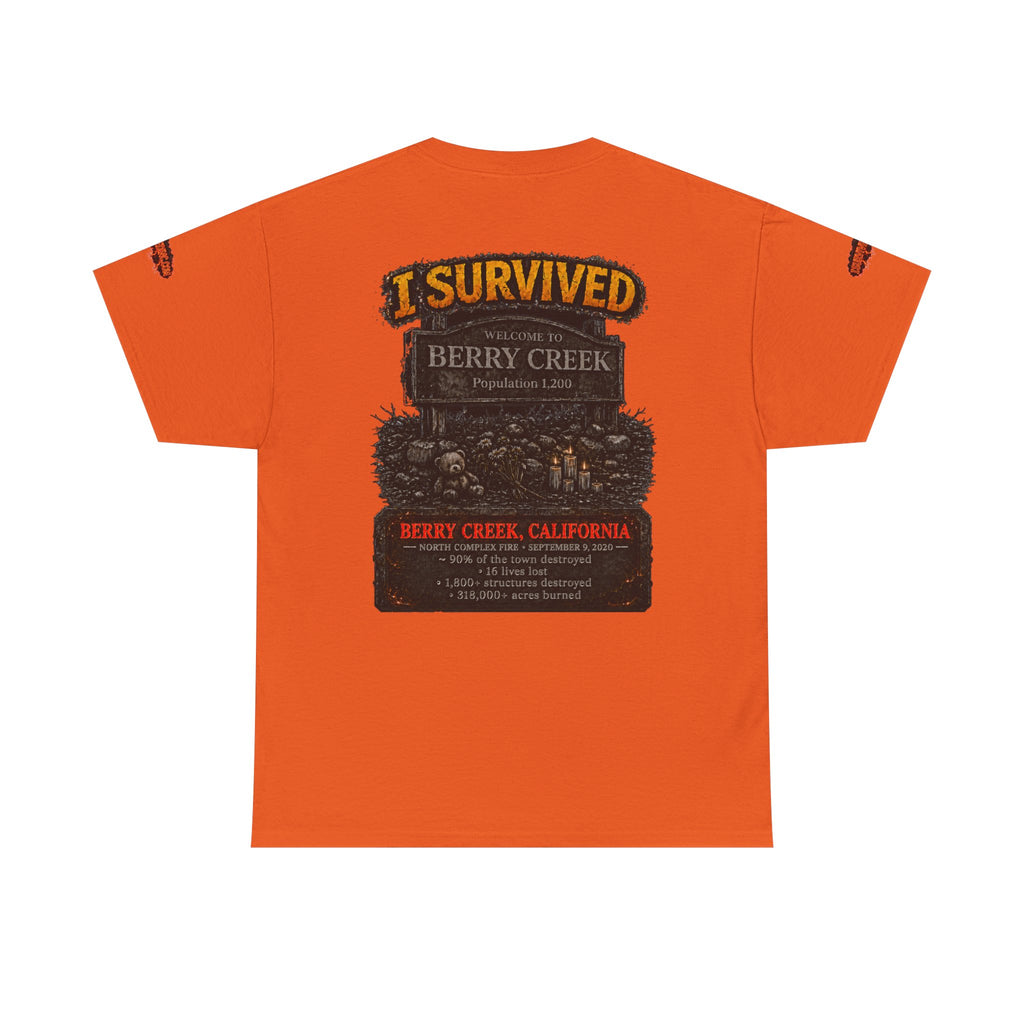 I Survived 2020 — Director's Cut S2:E1 "Berry Creek" | Wildfire Edition Memorial Unisex Heavy Cotton Tee (SPECIAL EDITION)