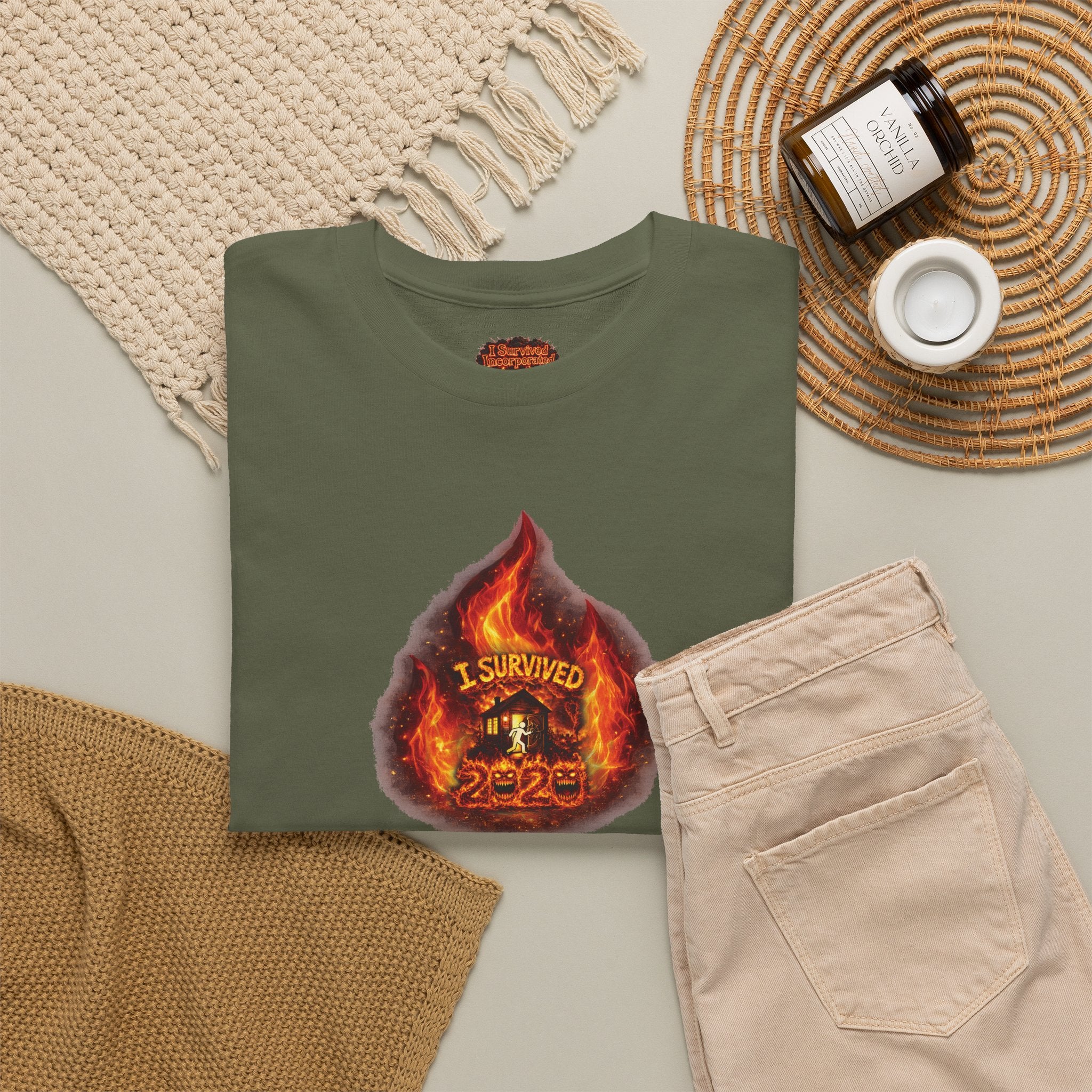 I Survived 2020 —  WILDFIRES S2:E3: Director's Cut Special Edition "The California Wildfires" Memorial Unisex Heavy Cotton Tee