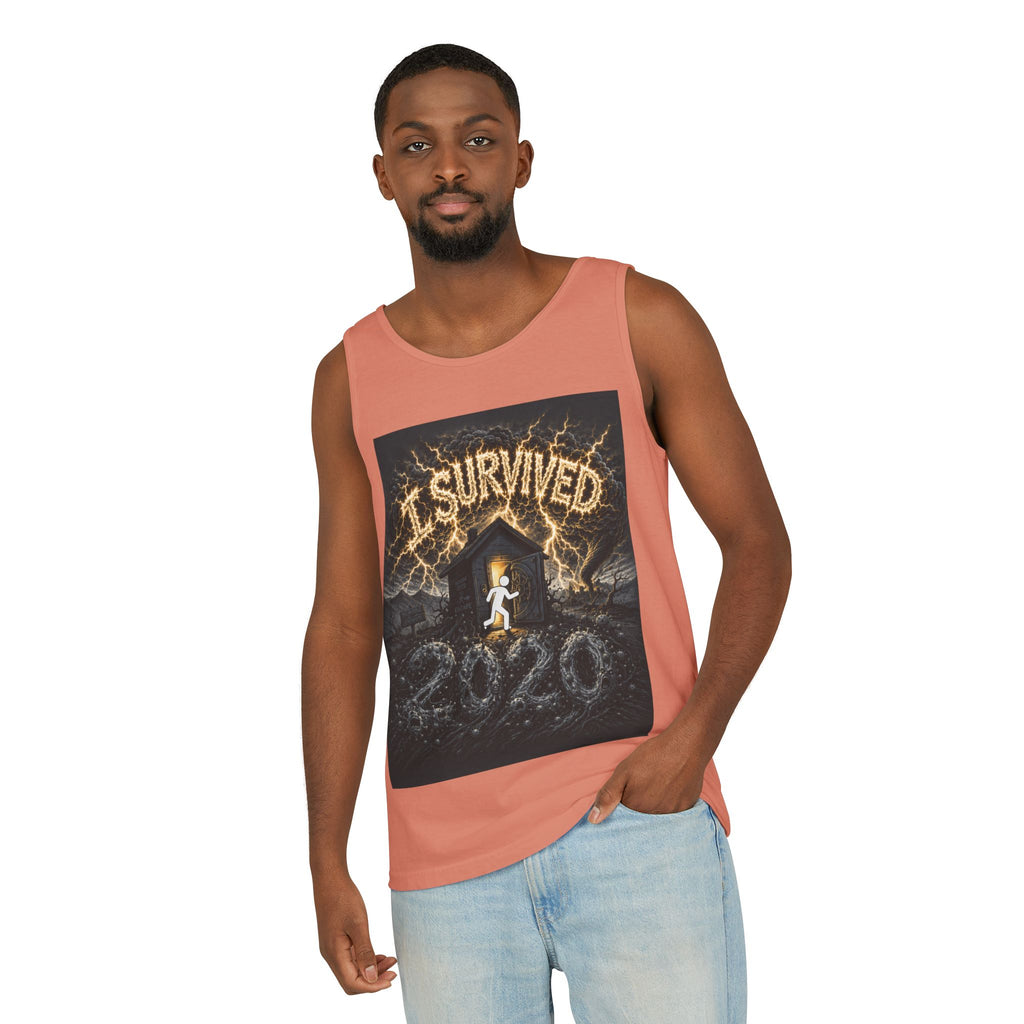 I Survived 2020 — Original Design Teaser Tee | Season 1 Premiere Drop Unisex Garment-Dyed Tank Top