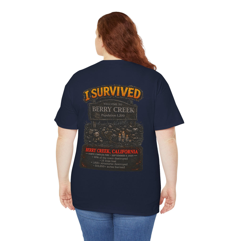 I Survived 2020 — Director's Cut S2:E1 "Berry Creek" | Wildfire Edition Memorial Unisex Heavy Cotton Tee