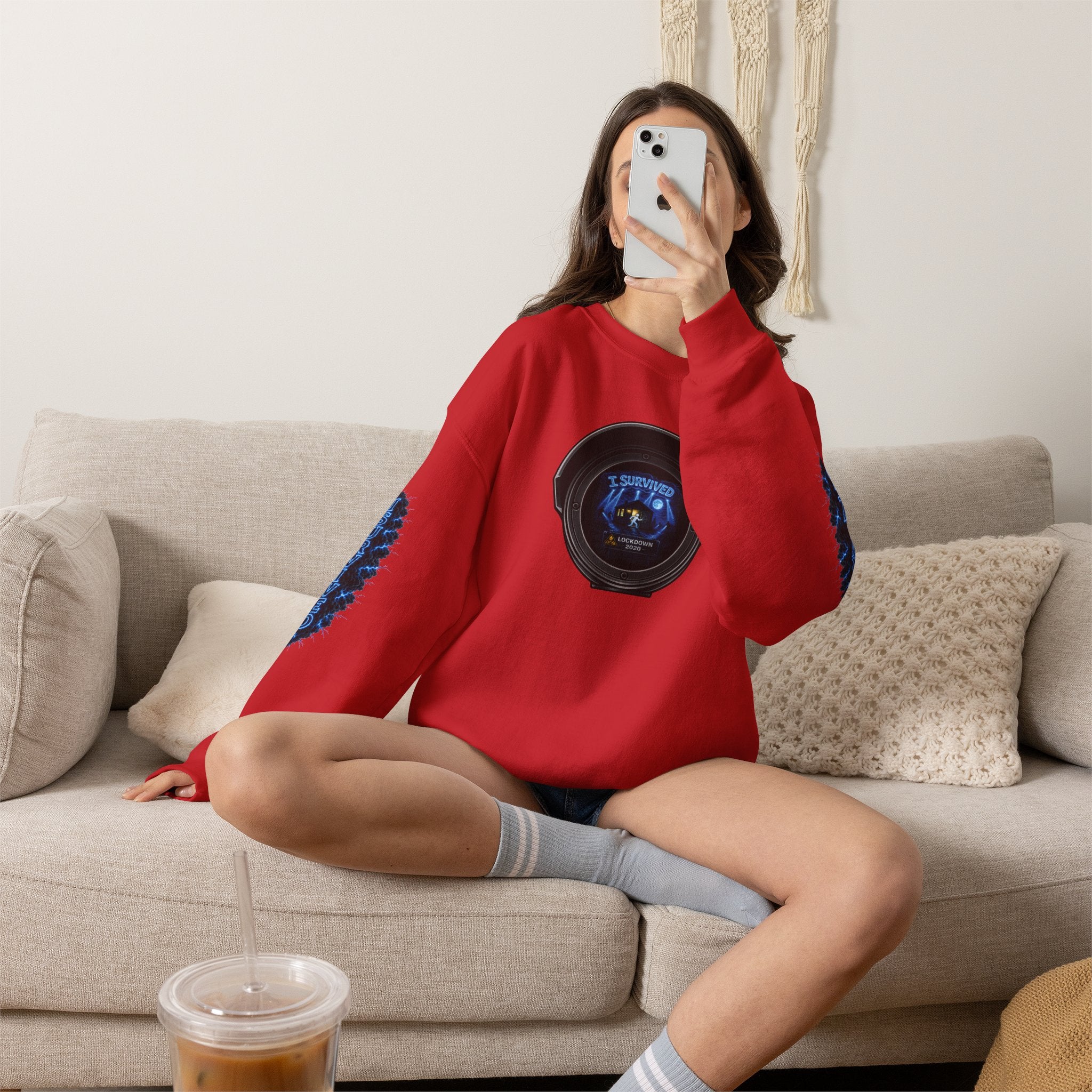 I Survived 2020 — LOCKDOWN S3:E4: Director's Cut "Working From Home" Unisex Heavy Blend™ Crewneck Sweatshirt